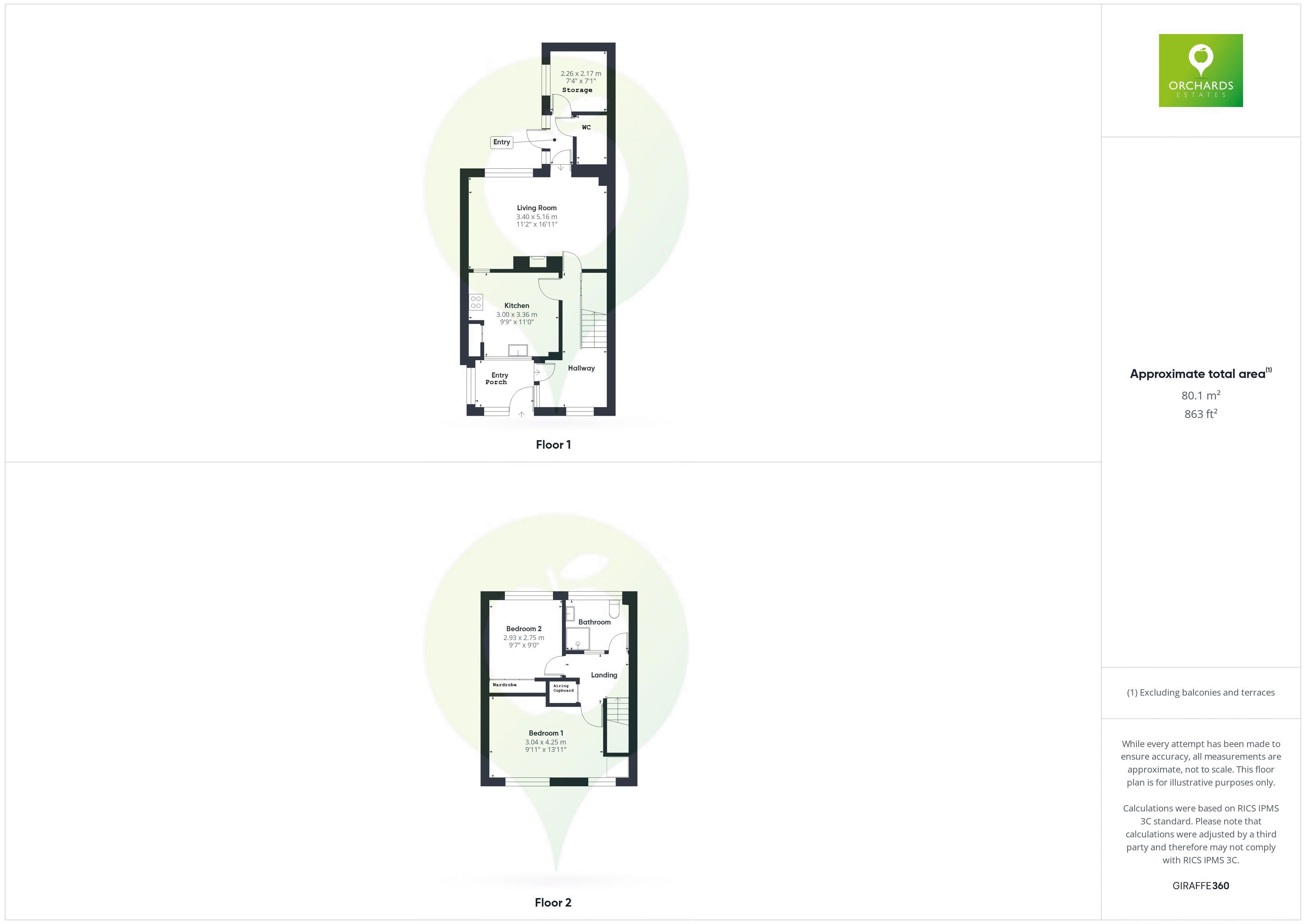 2 bed house for sale in Littlemeads, Norton-Sub-Hamdon - Property floorplan