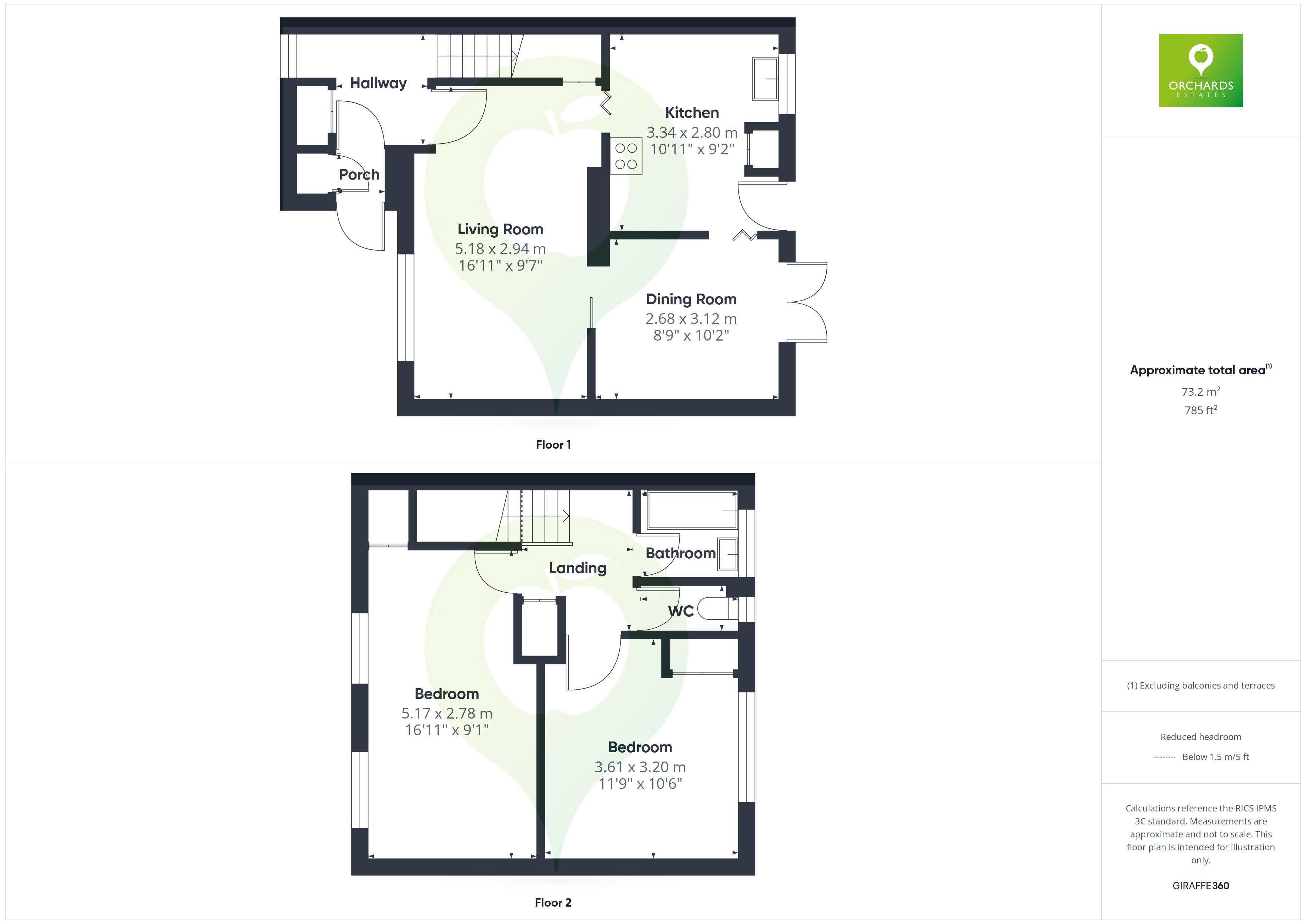 2 bed house for sale in Eastfields, Martock - Property floorplan