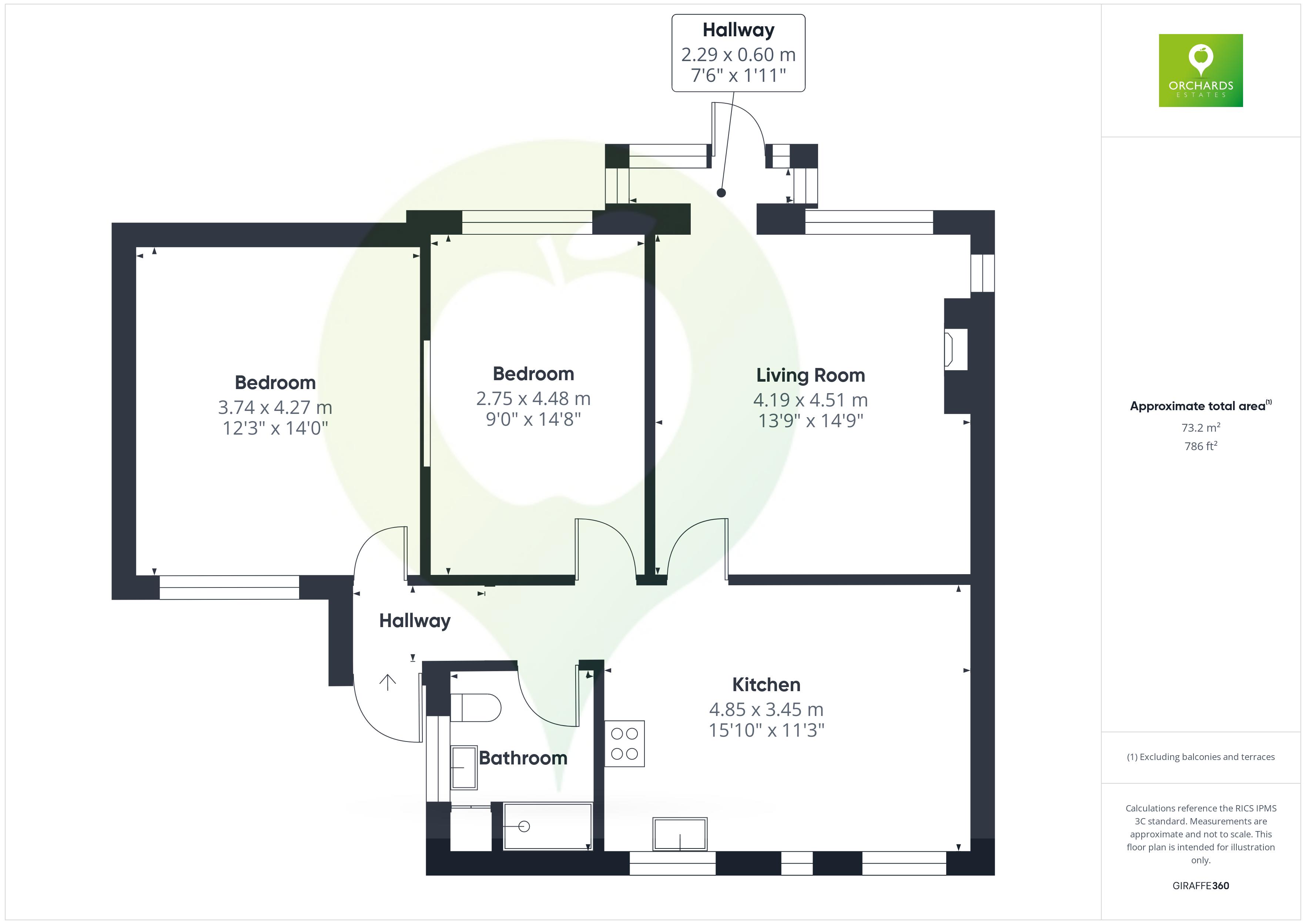 2 bed bungalow to rent in Fordhay, Yeovil - Property floorplan