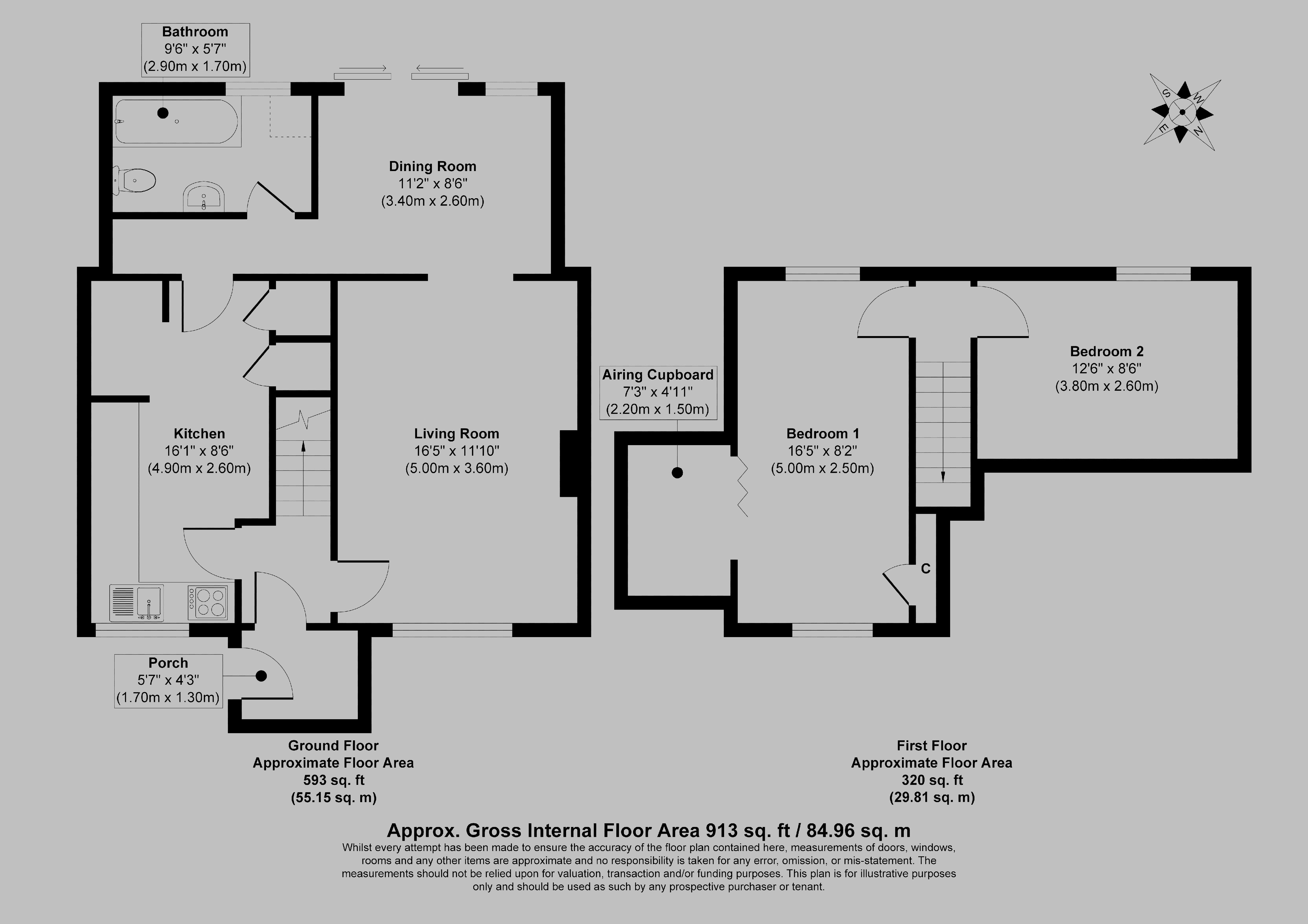 2 bed house for sale in Rex Road, Higher Odcombe - Property floorplan