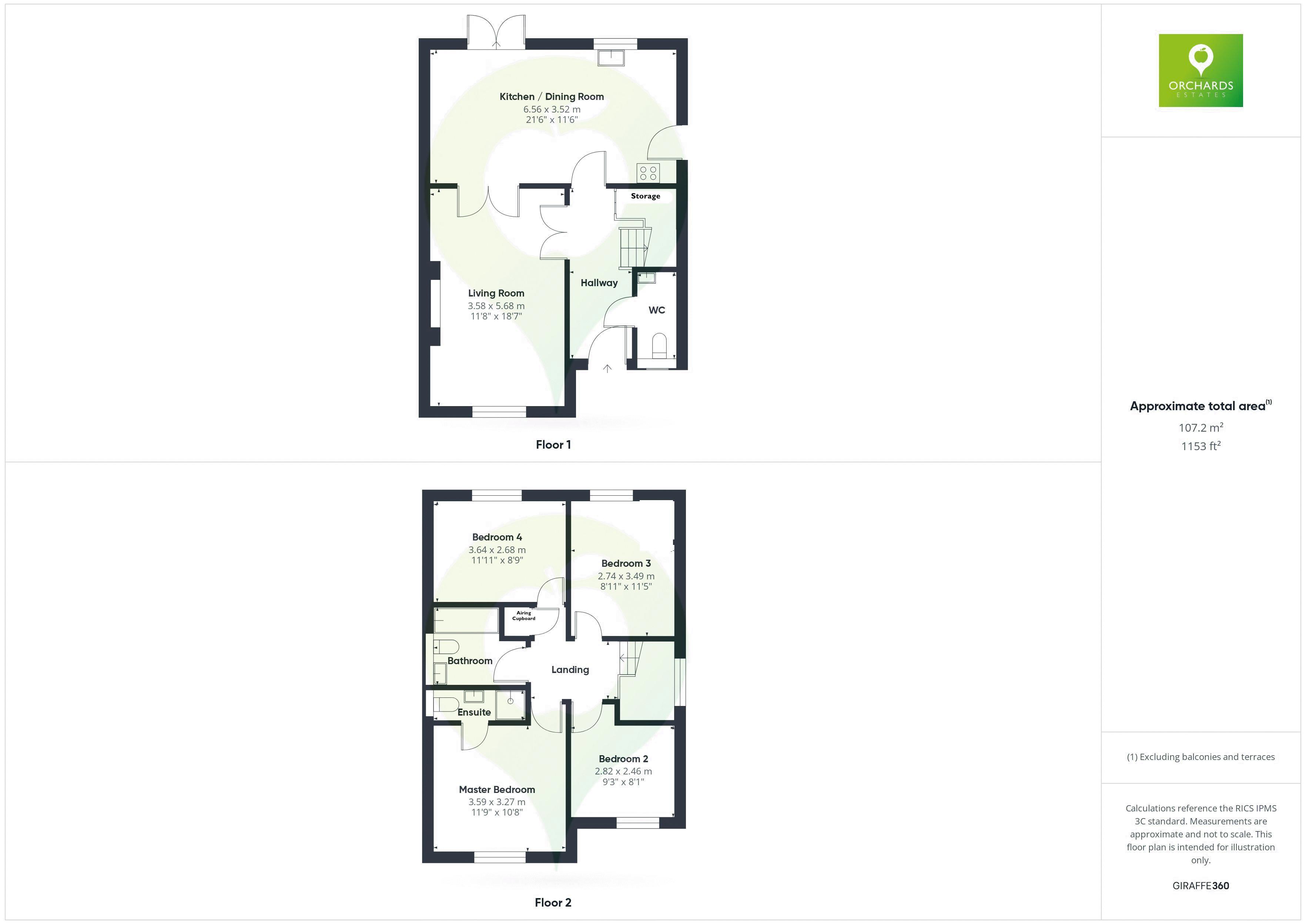 4 bed house for sale in Orchard Drive, Merriott - Property floorplan