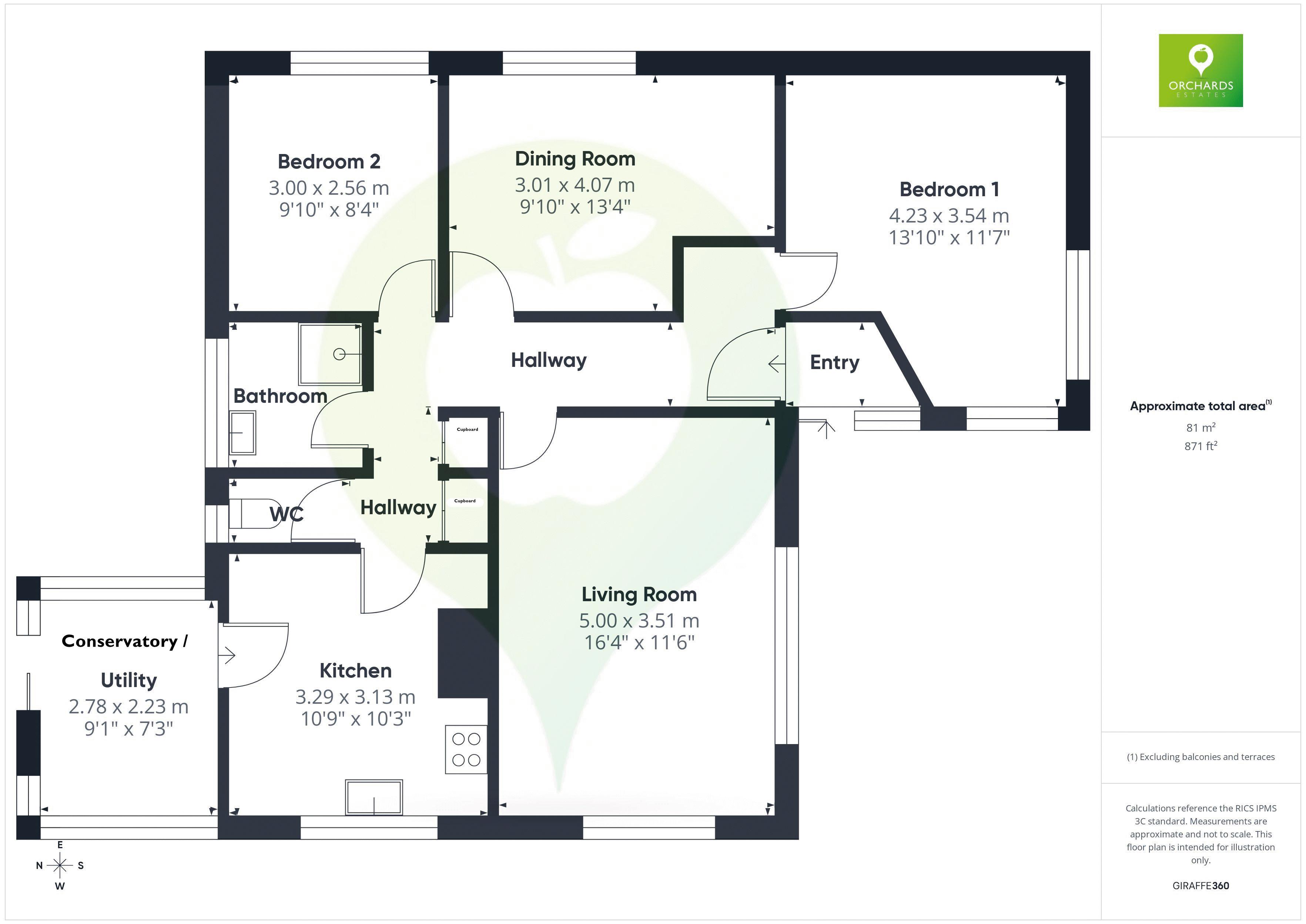 2 bed bungalow for sale in Brookside, Broadway - Property floorplan