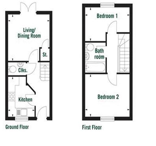 2 bed house to rent in Quarry Piece Drive, South Petherton - Property floorplan