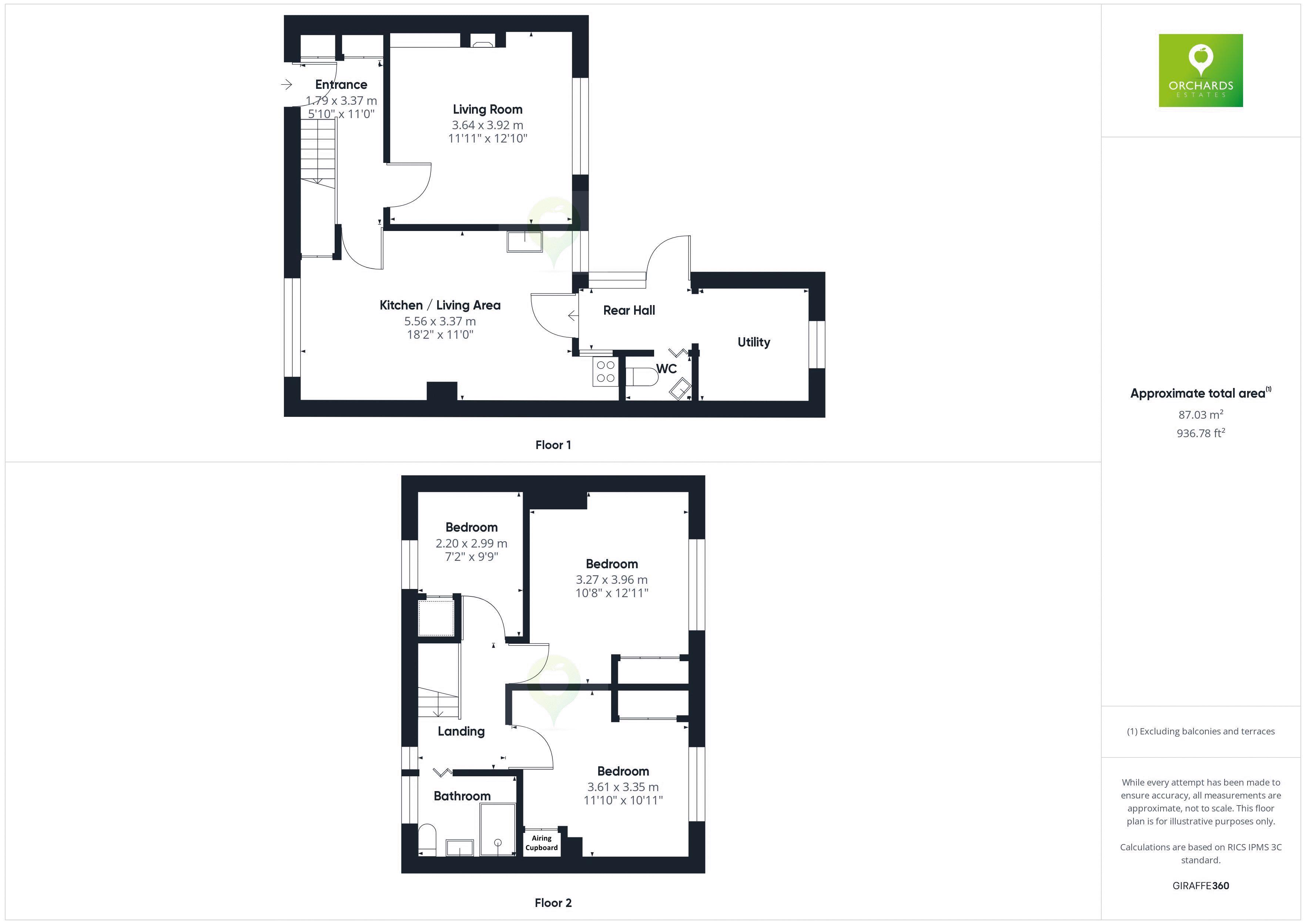 3 bed house for sale in Stapleton Close, Martock - Property floorplan