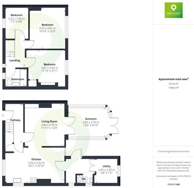 3 bed house for sale in Stapleton Close, Martock - Property floorplan