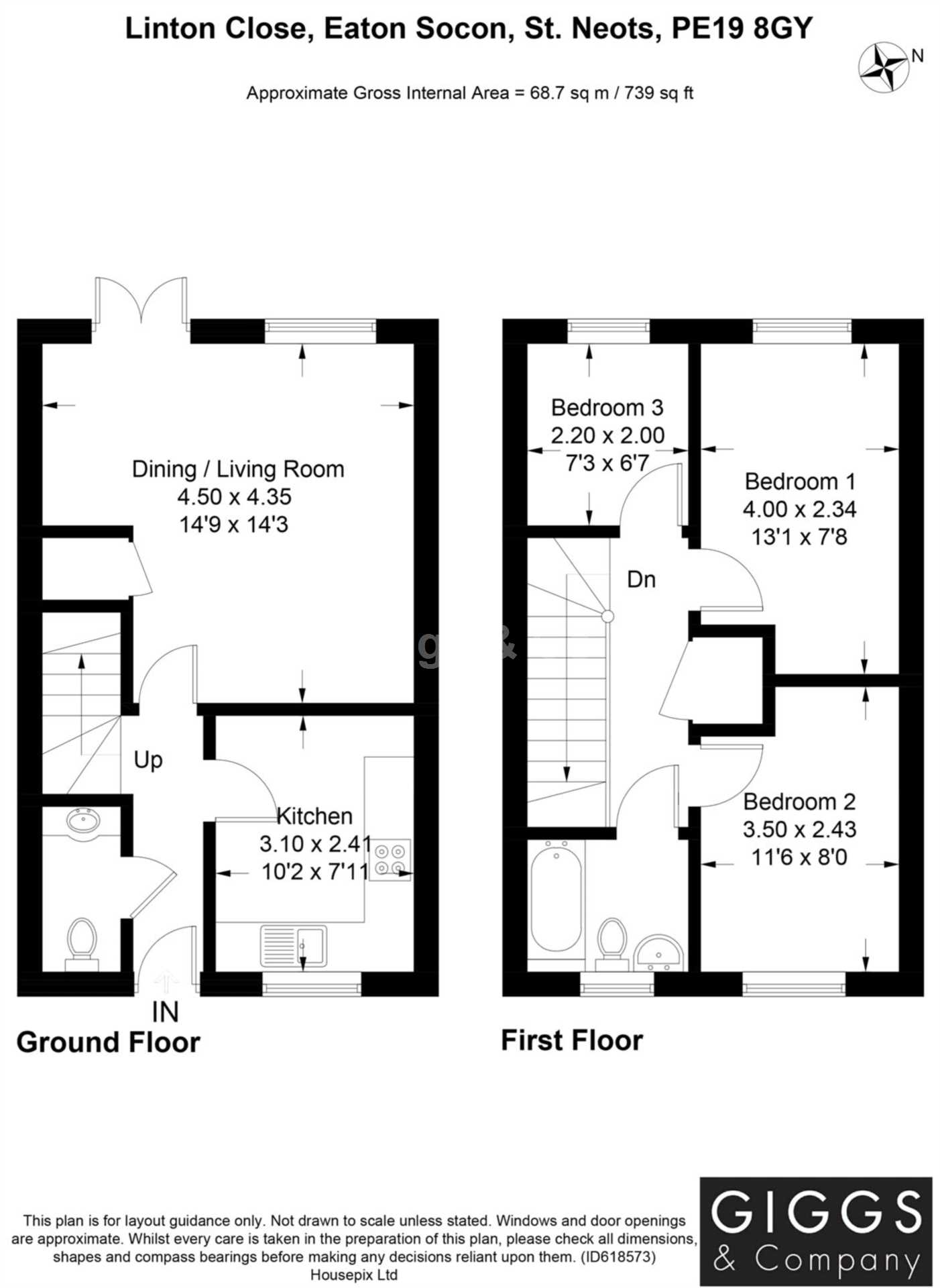 3 bed terraced house to rent in Linton Close, St Neots 11