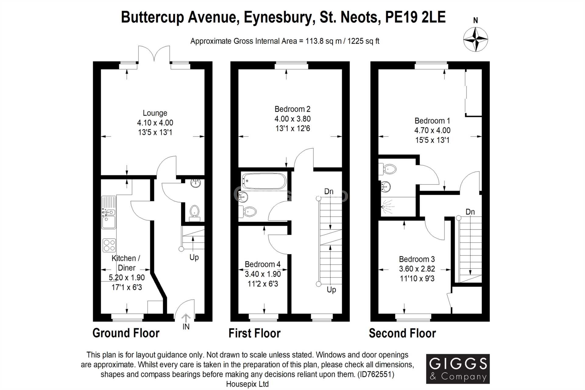 4 bed terraced house to rent in Buttercup Avenue, St Neots 13