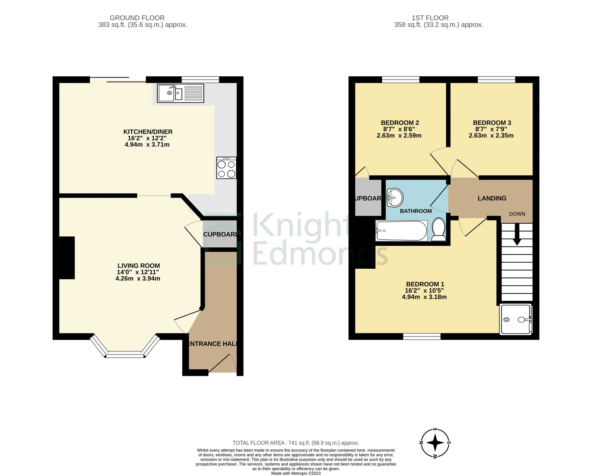 3 bed terraced house for sale in West Park Road, Maidstone - Property floorplan
