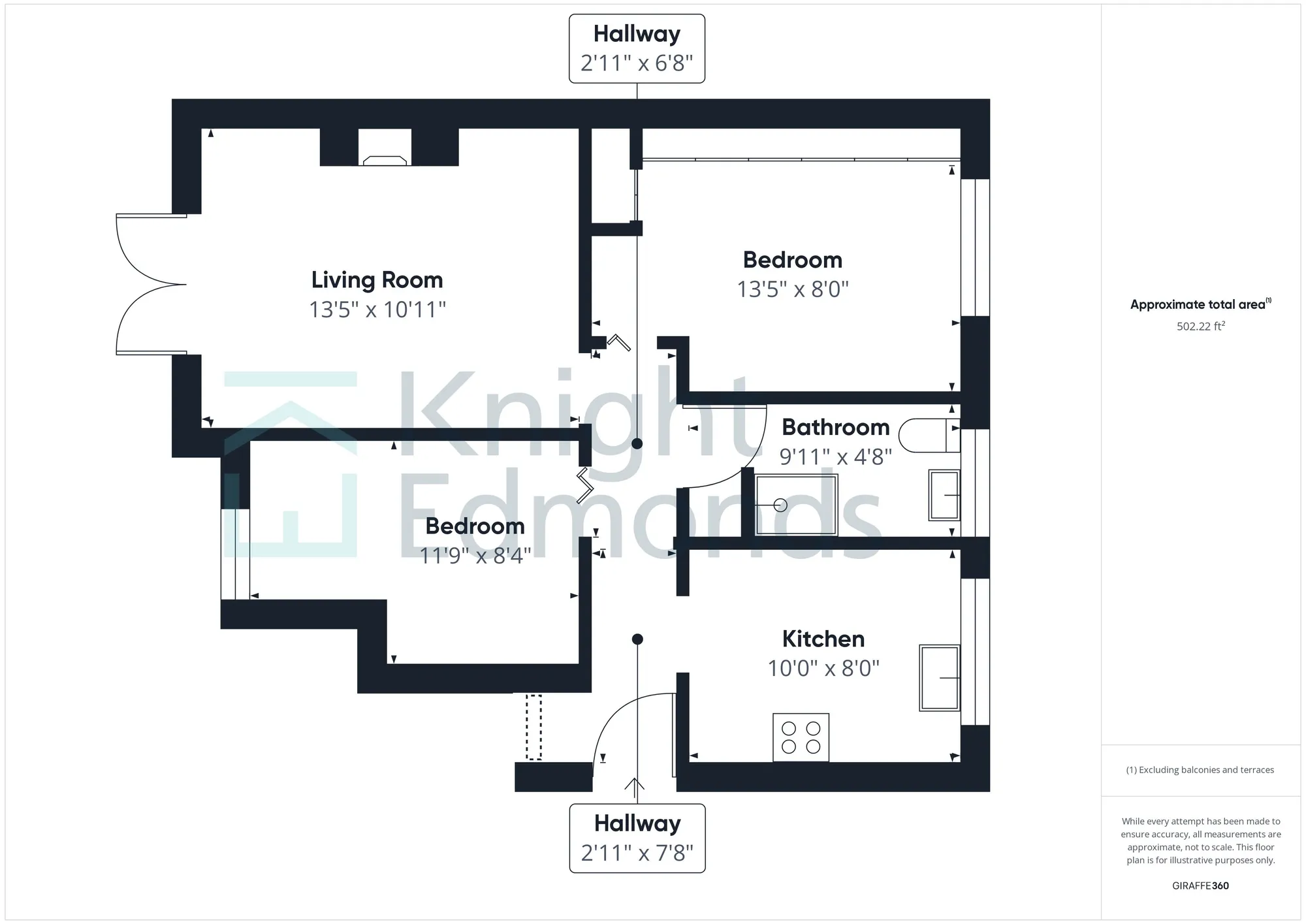 2 bed maisonette for sale in Durham Close, Maidstone - Property floorplan