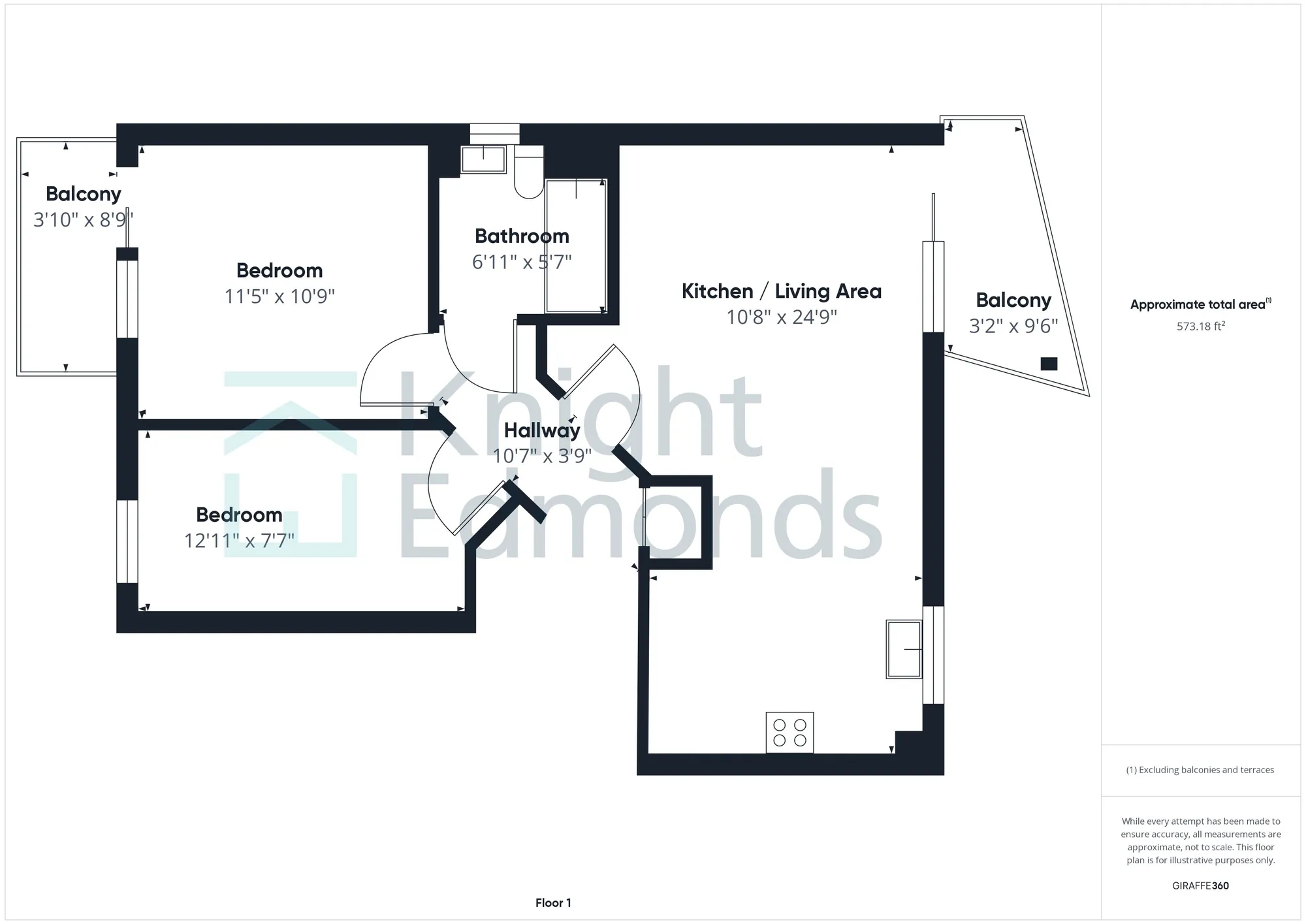 2 bed apartment for sale in Clifford Way, Maidstone - Property floorplan