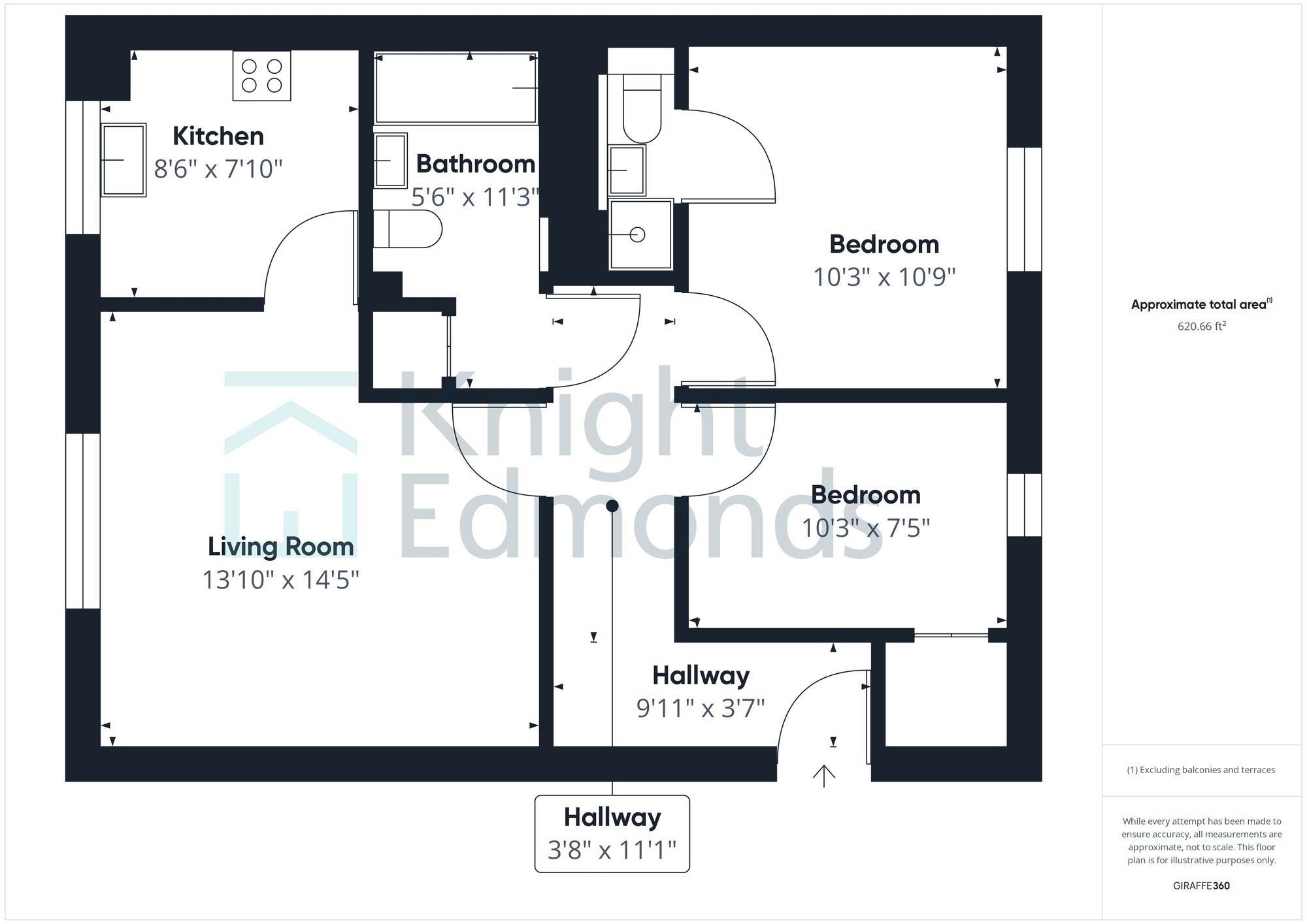 2 bed apartment for sale in St. Peters Street, Maidstone - Property floorplan