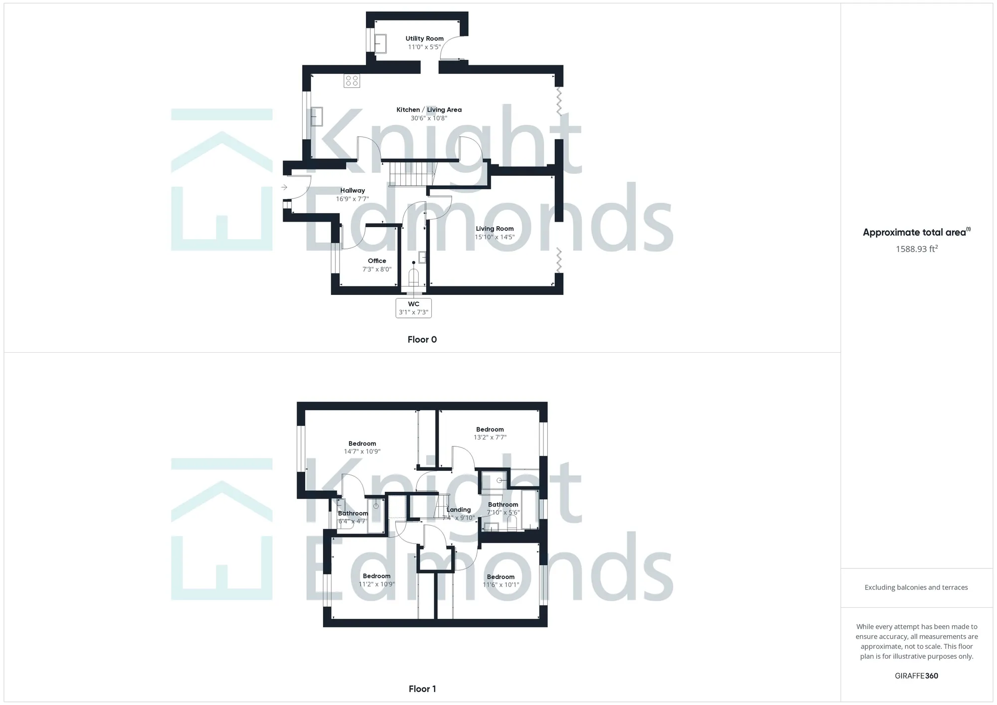 4 bed detached house for sale in Valdene Close, Maidstone - Property floorplan