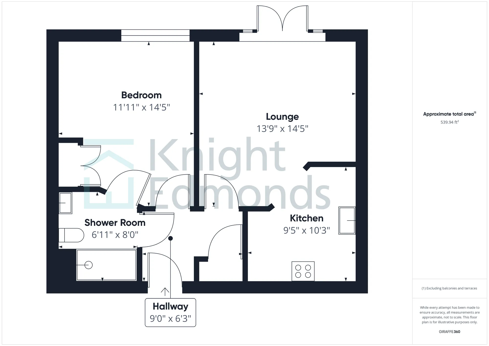 1 bed apartment for sale in Kings Square, Maidstone - Property floorplan