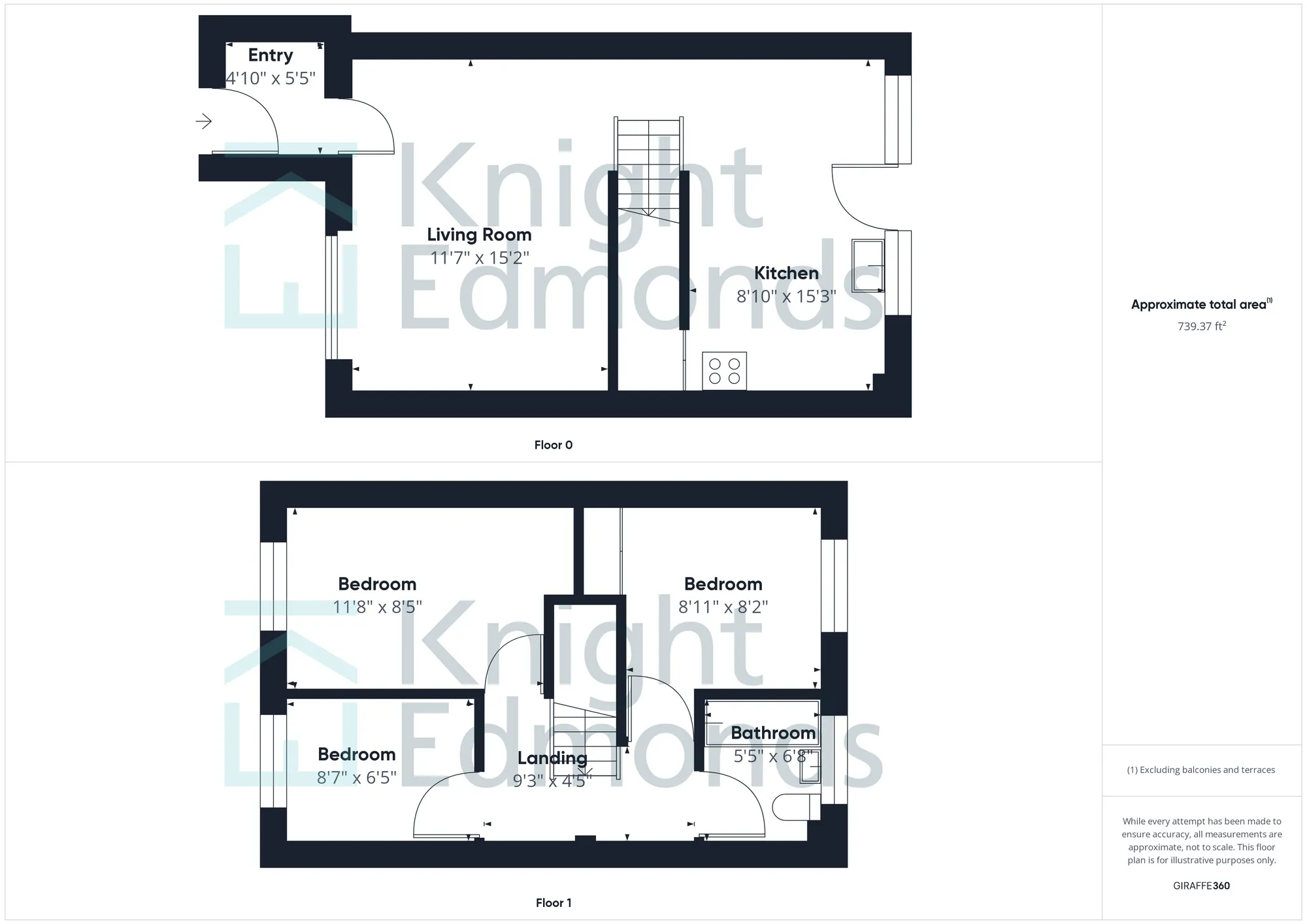 3 bed mid-terraced house for sale in Elmstone Close, Maidstone - Property floorplan