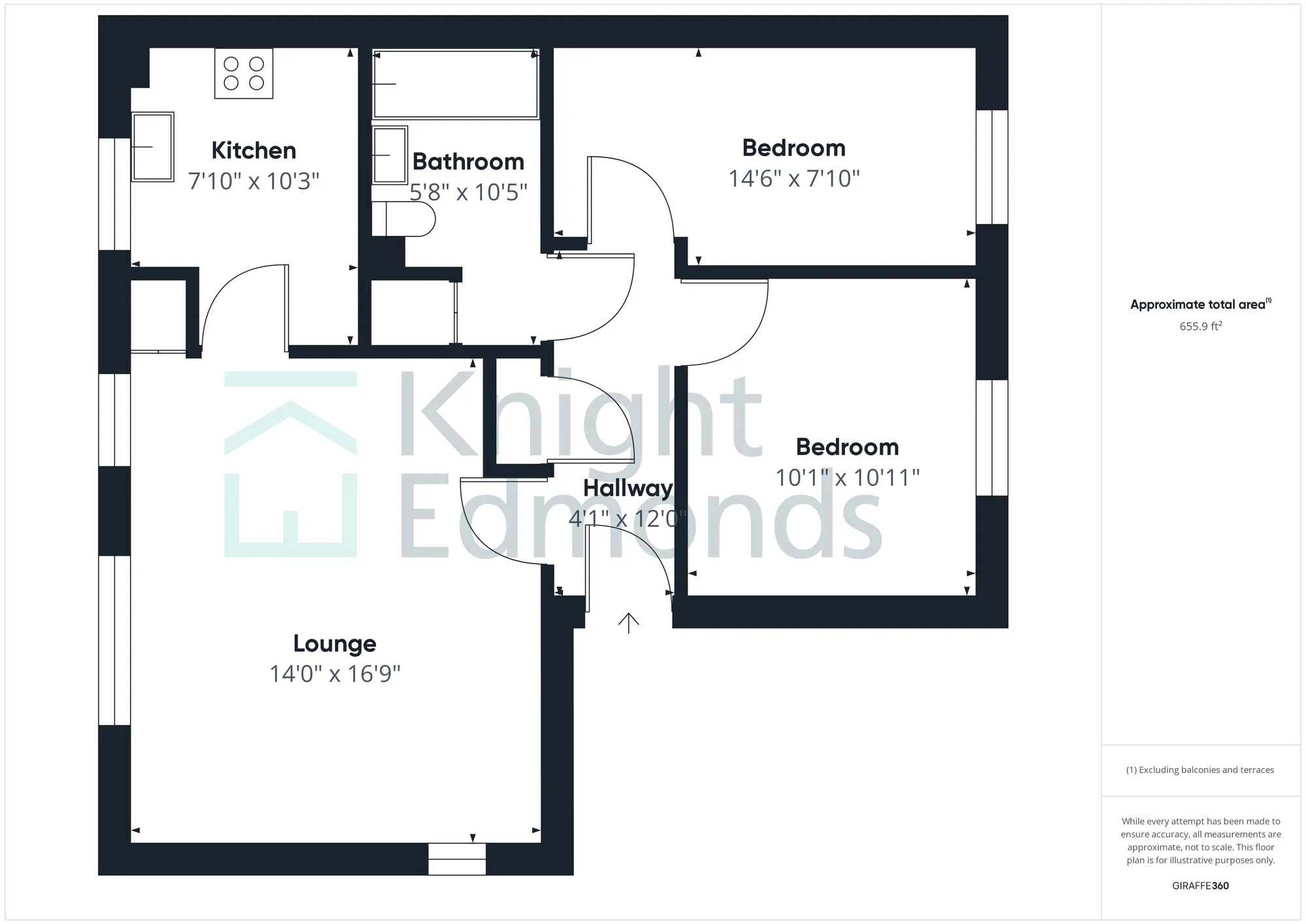2 bed apartment for sale in St. Peters Street, Maidstone - Property floorplan