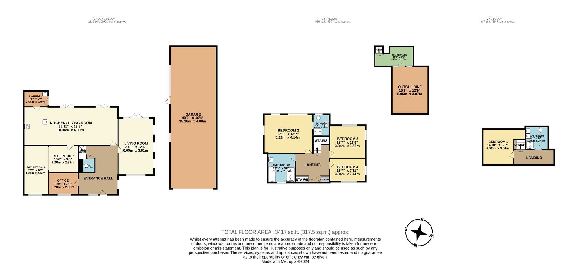 4 bed detached house for sale in Tonbridge Road, Maidstone - Property floorplan