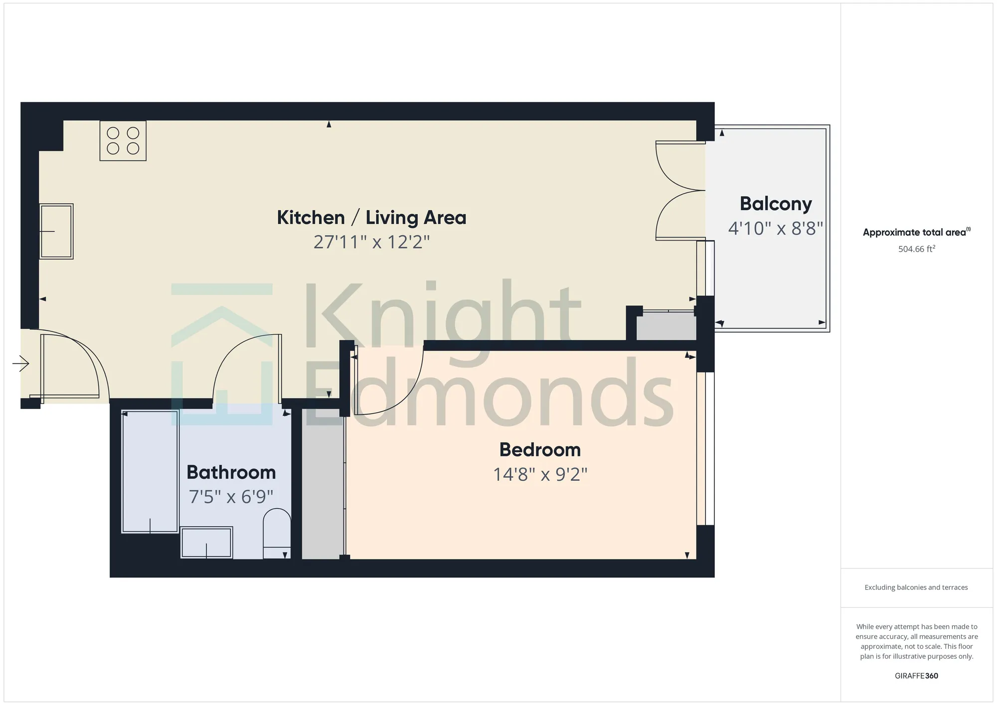 1 bed apartment for sale in Rosalind Drive, Maidstone - Property floorplan
