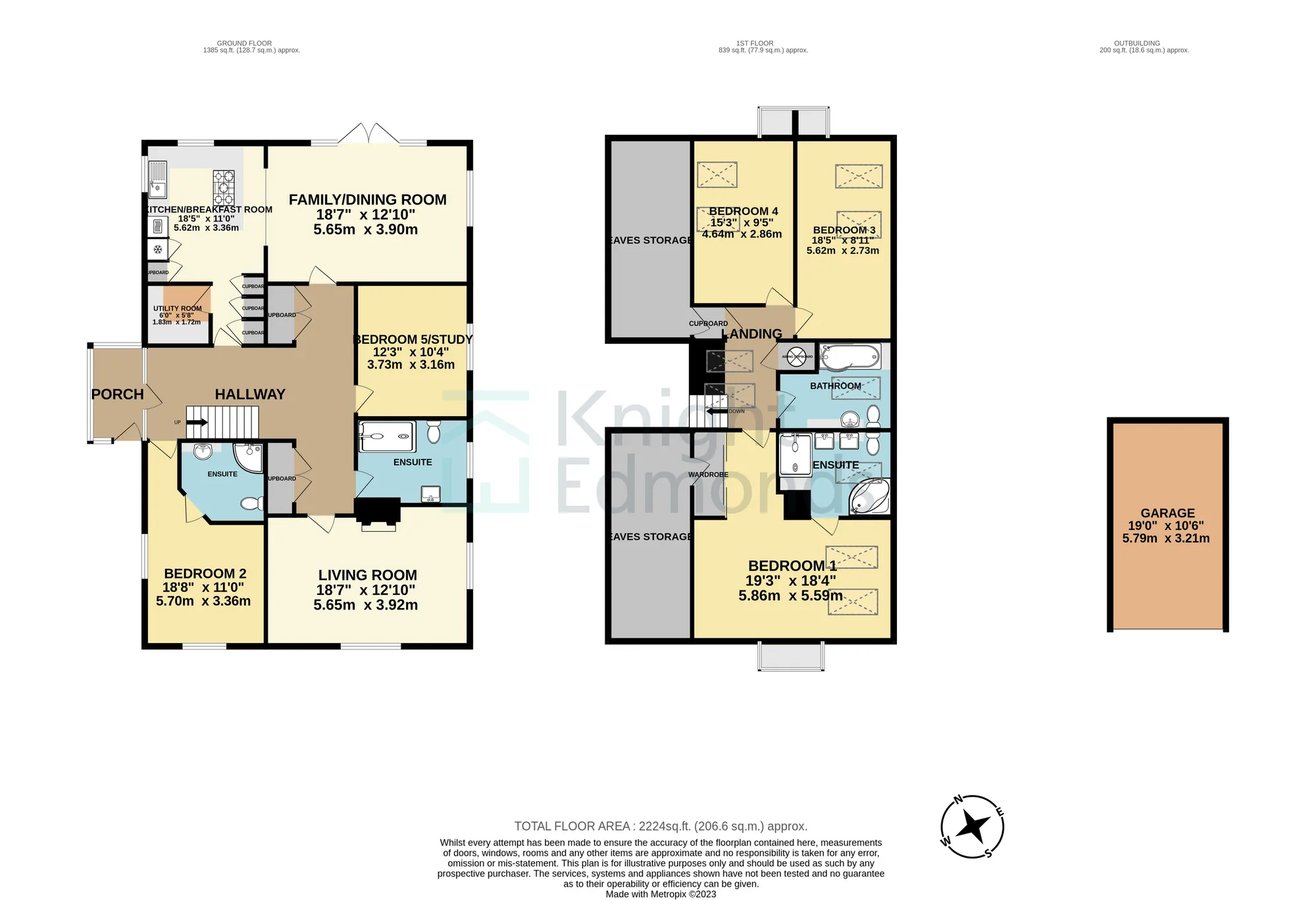 5 bed detached house for sale in West Street, Maidstone - Property floorplan