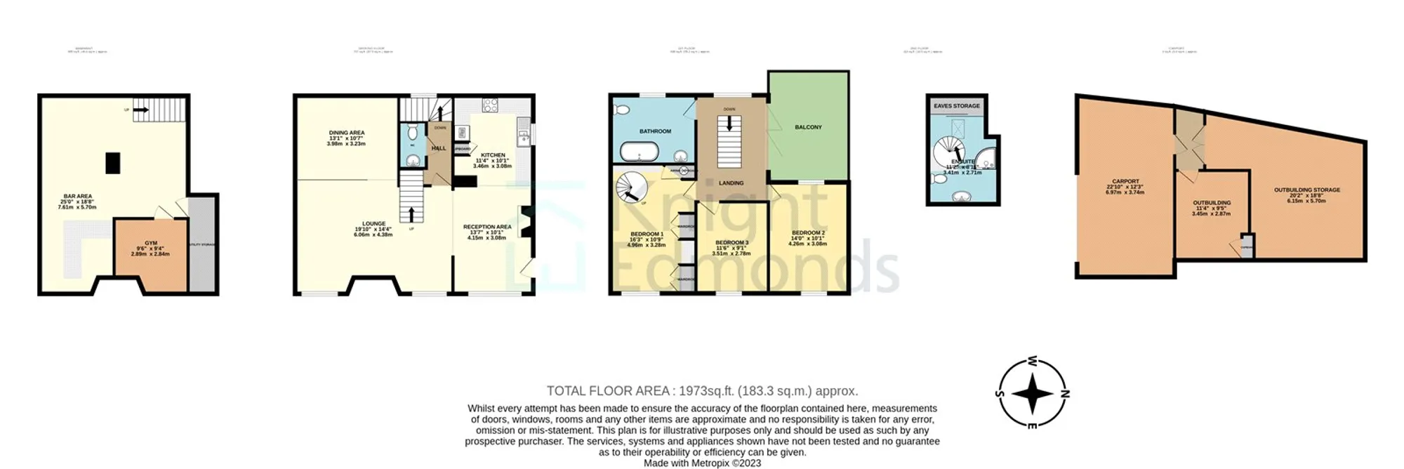 3 bed end of terrace house for sale in North Street, Maidstone - Property floorplan