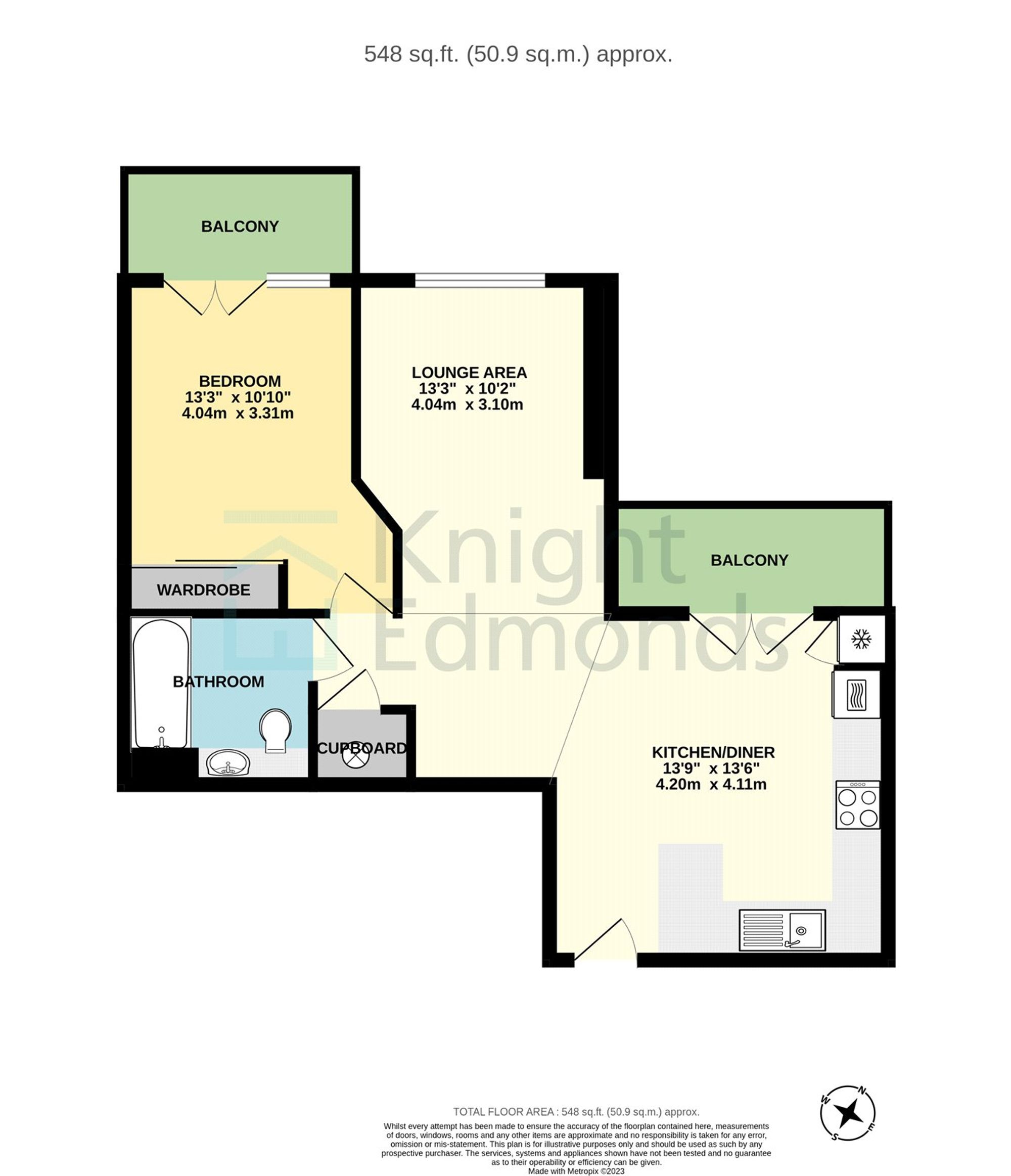 1 bed apartment to rent in Rosalind Drive, Maidstone - Property floorplan