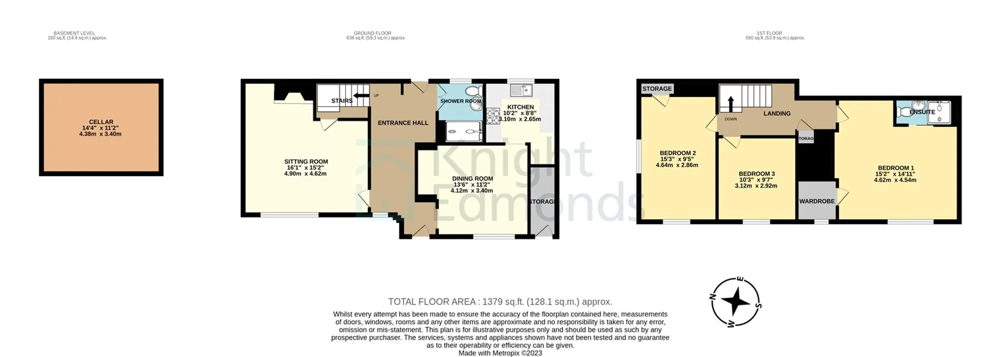 3 bed semi-detached house for sale in Park Lane, Maidstone - Property floorplan