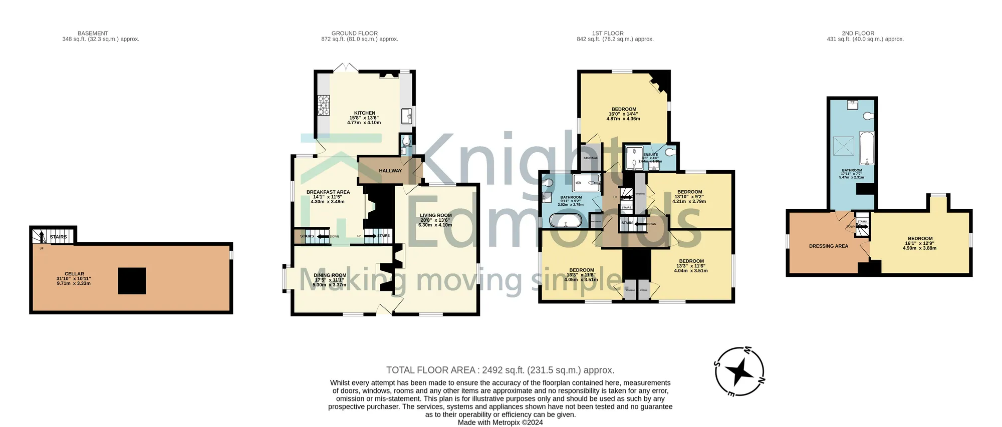 5 bed detached house for sale in Linton Hill, Maidstone - Property floorplan