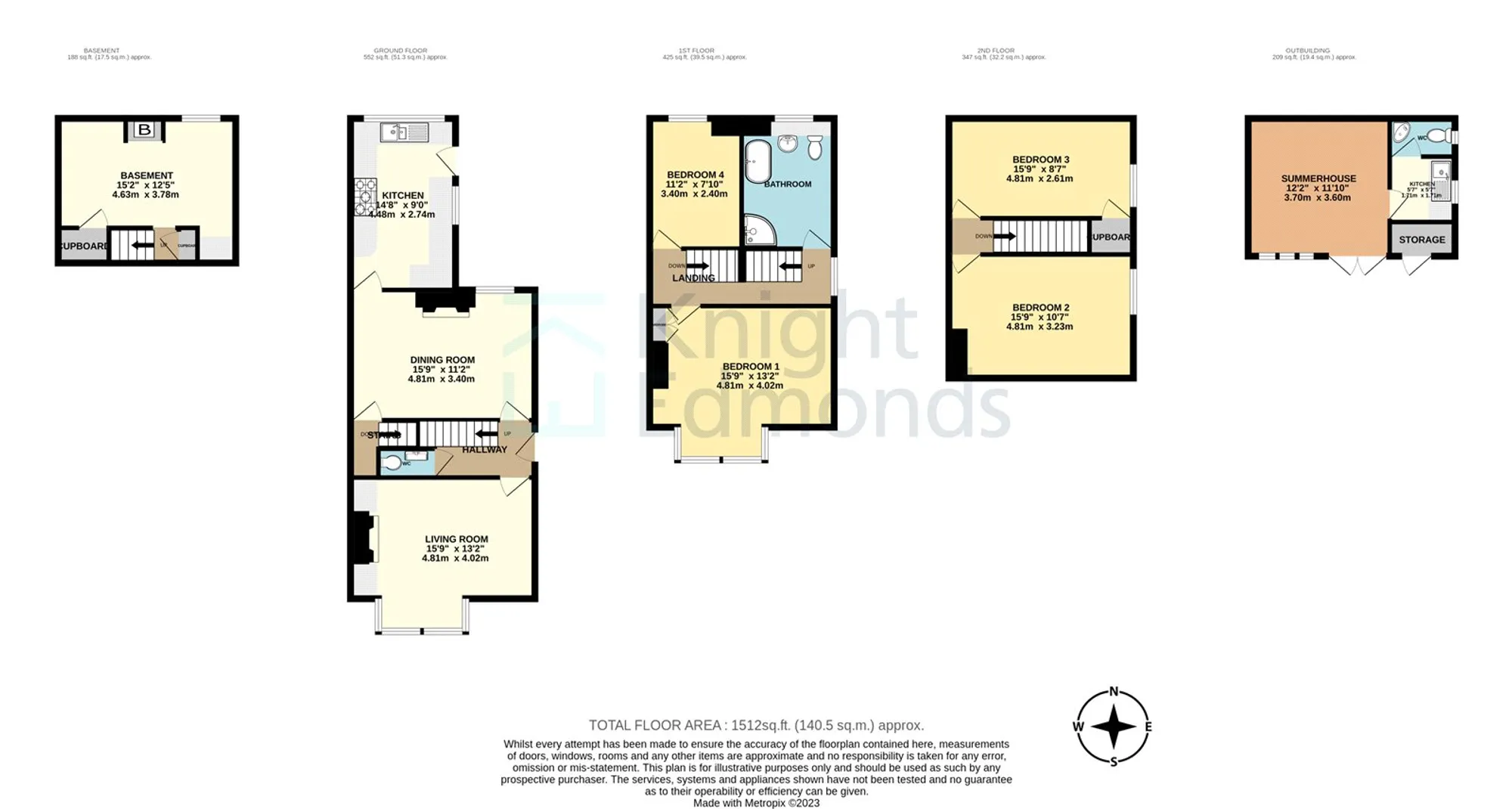 4 bed semi-detached house for sale in Cornwallis Road, Maidstone - Property Floorplan