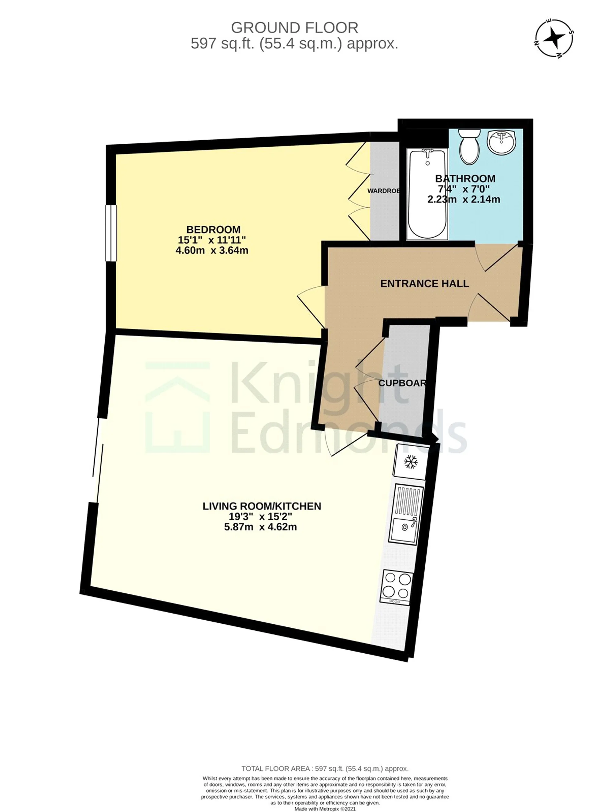 1 bed apartment for sale in Sandling Lane, Maidstone - Property floorplan