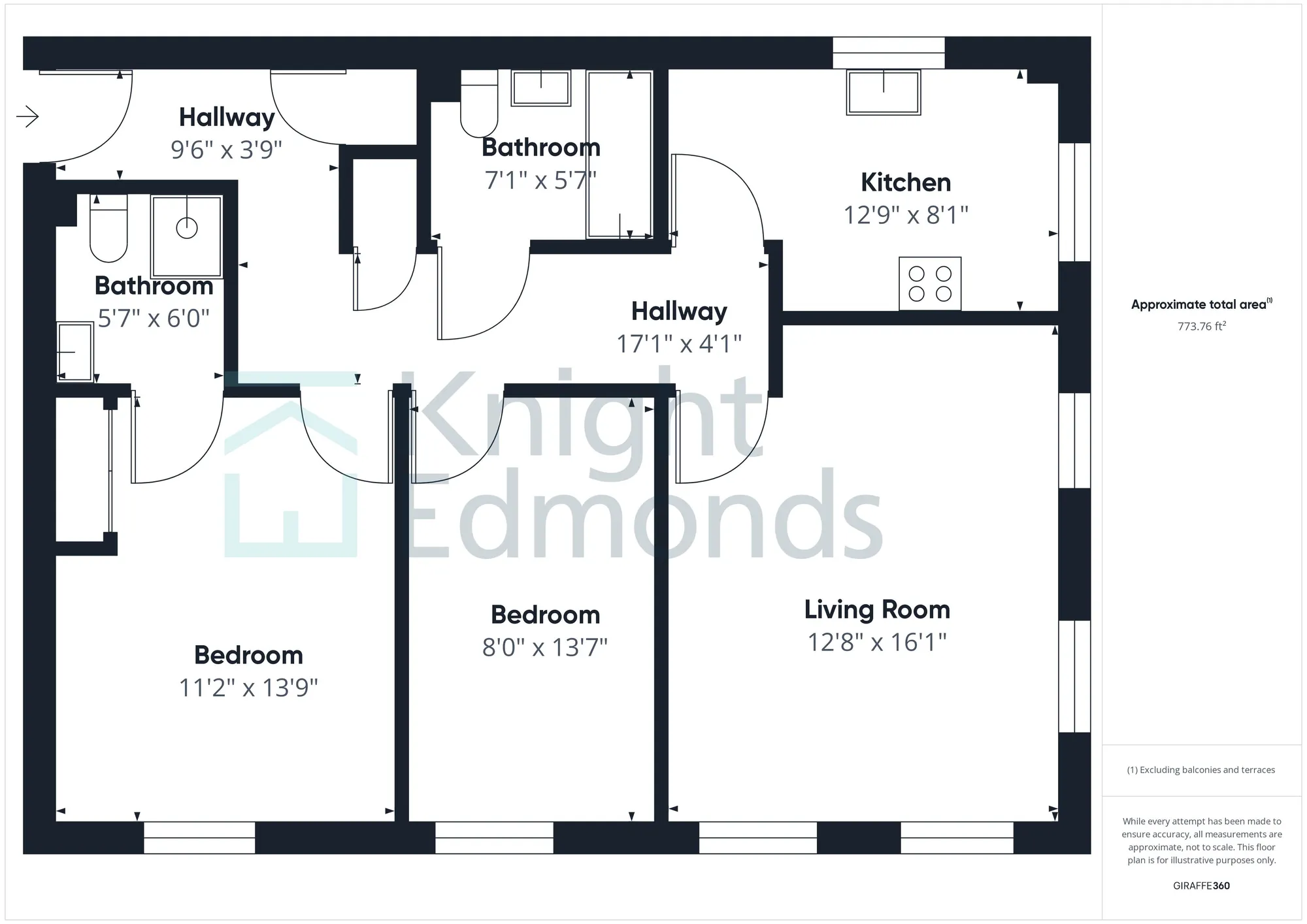 2 bed apartment for sale in Marigold Way, Maidstone - Property floorplan