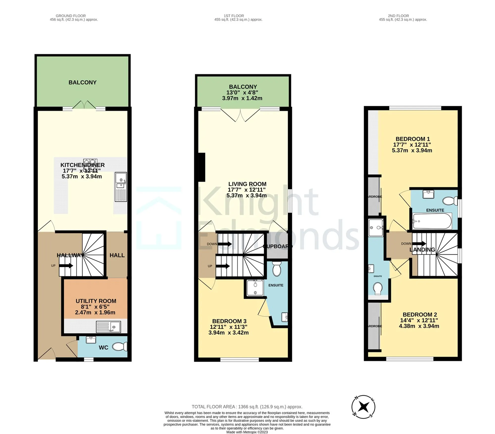 3 bed end of terrace house for sale in St. Peters Street, Maidstone - Property floorplan