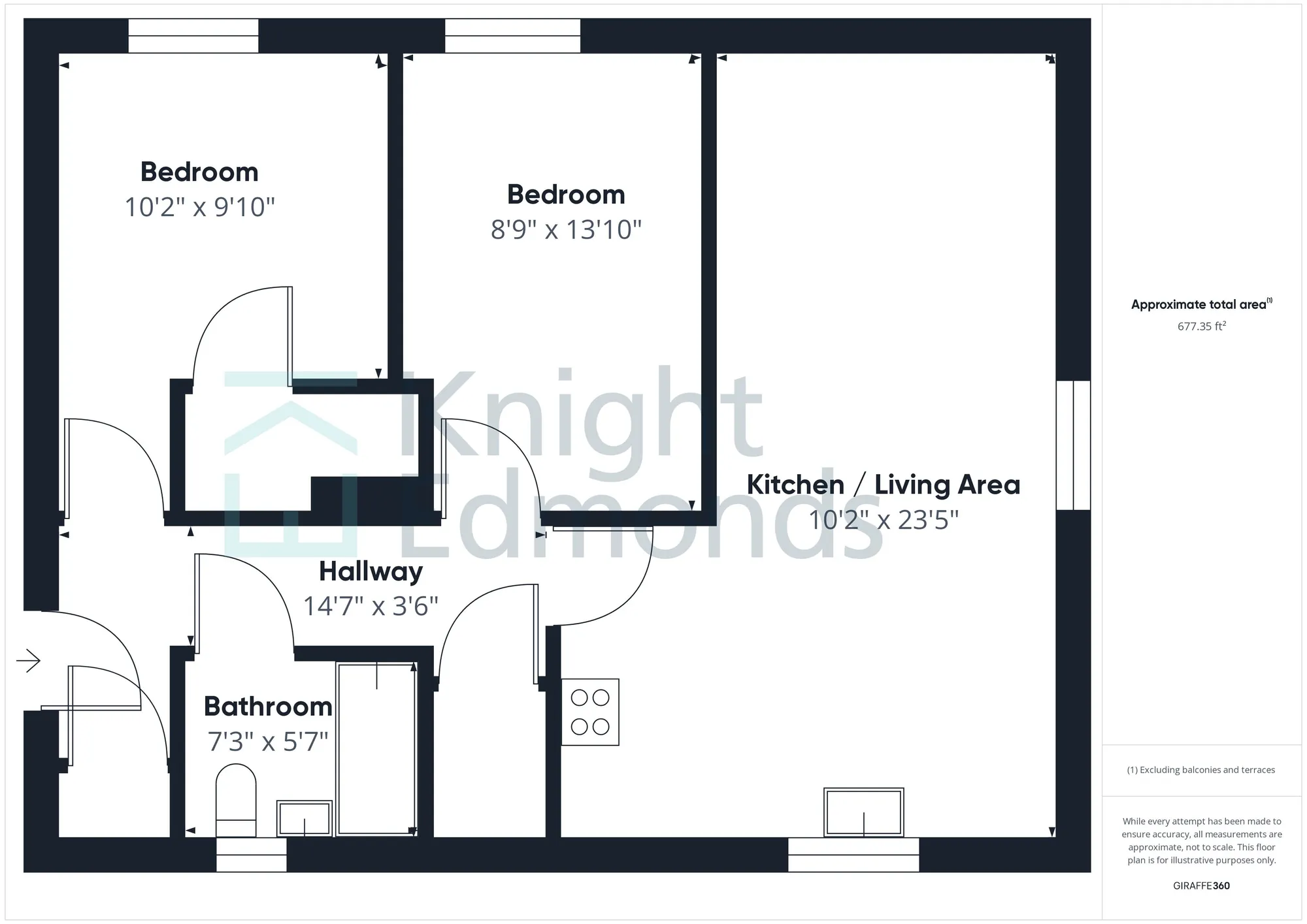 2 bed apartment for sale in Edmett Way, Maidstone - Property floorplan