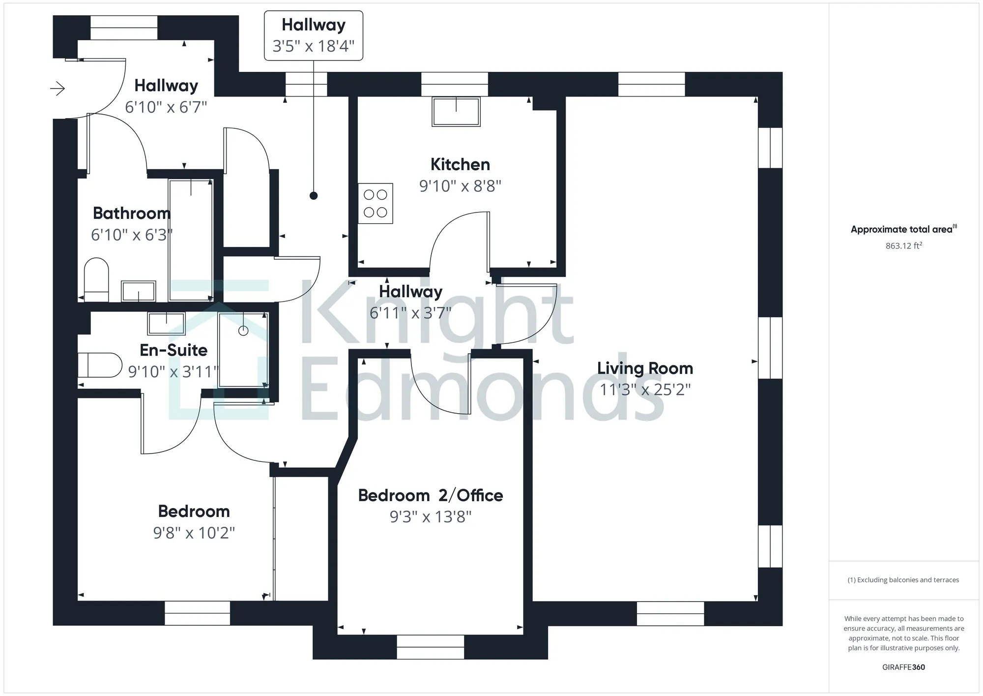 2 bed flat for sale in Cranford Road, Maidstone - Property floorplan