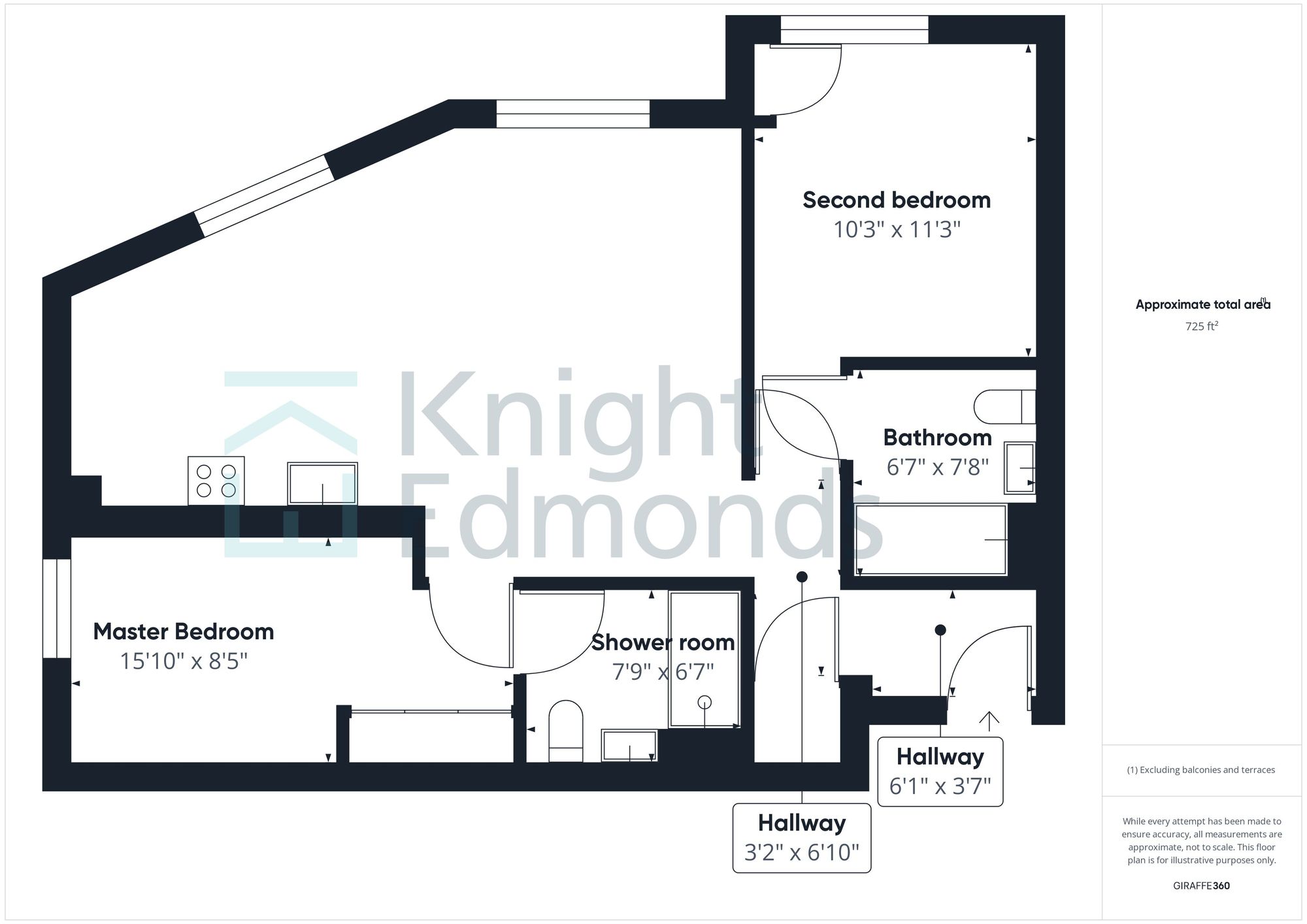 2 bed flat to rent in Mill Wood, Maidstone - Property floorplan