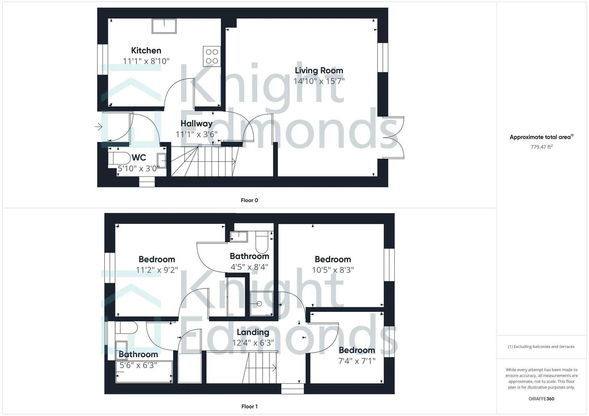 3 bed end of terrace house for sale in Denning Close, Maidstone - Property floorplan