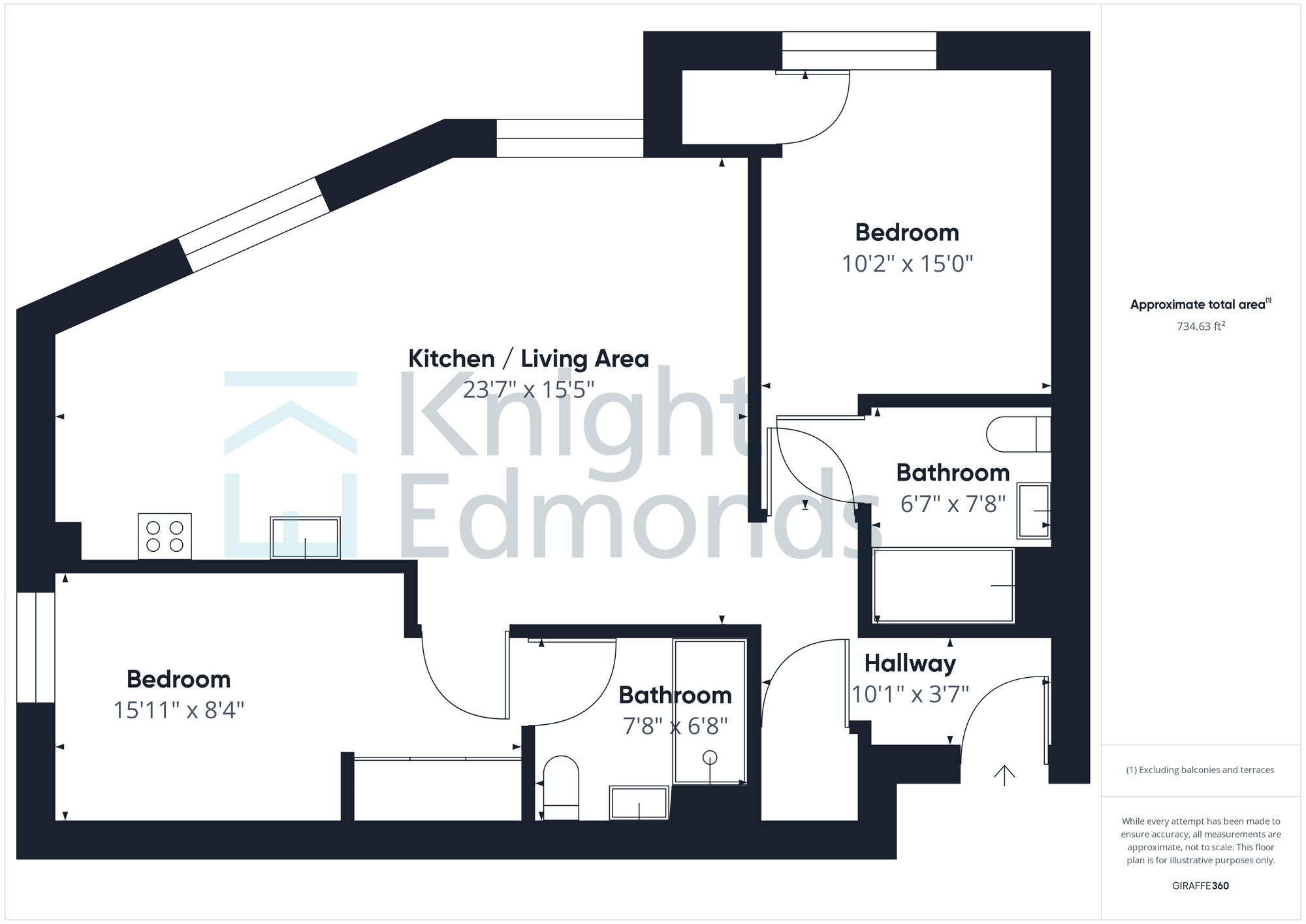 2 bed apartment for sale in Mill Wood, Maidstone - Property floorplan