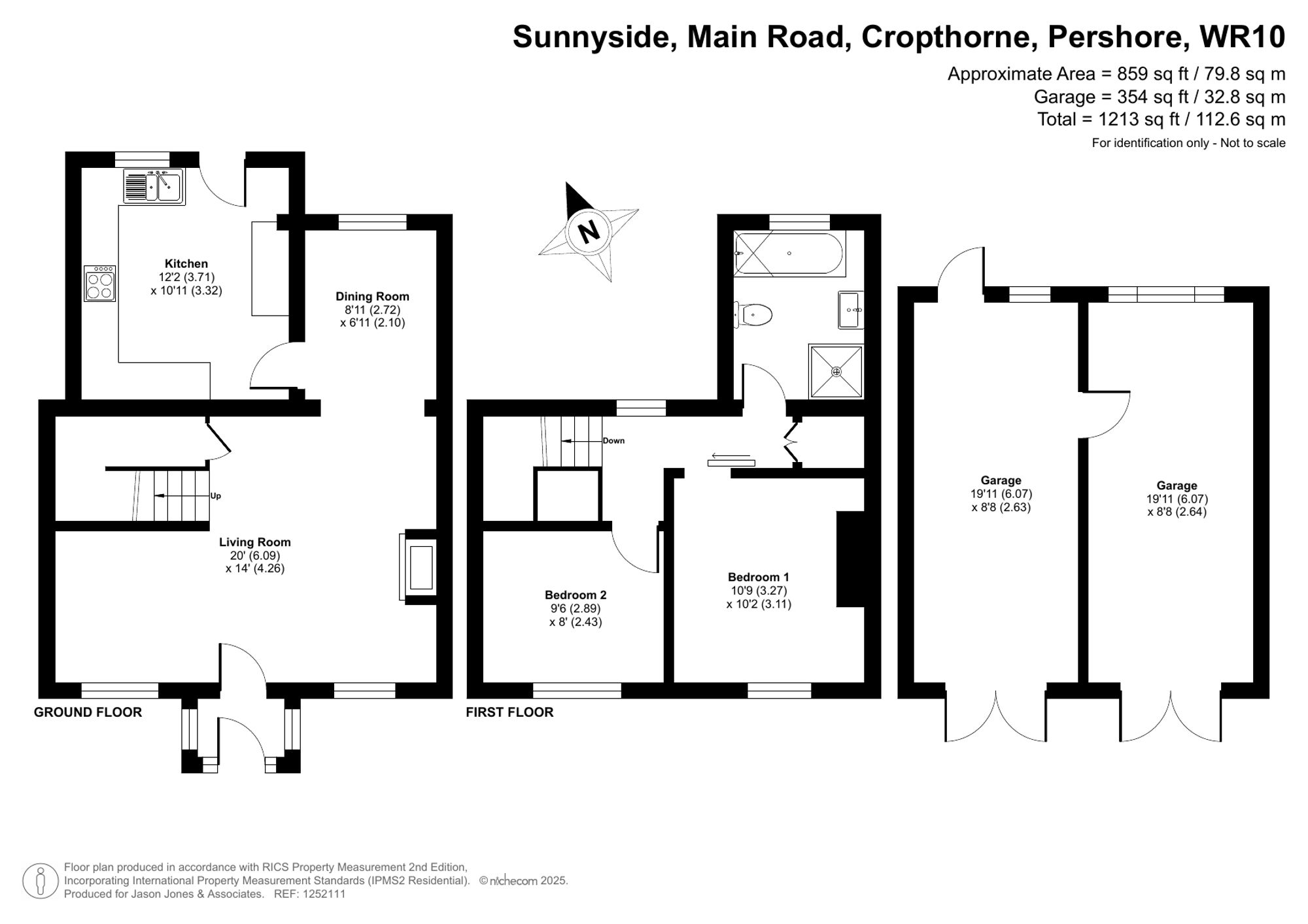 2 bed mid-terraced house for sale in Main Road, Pershore - Property floorplan