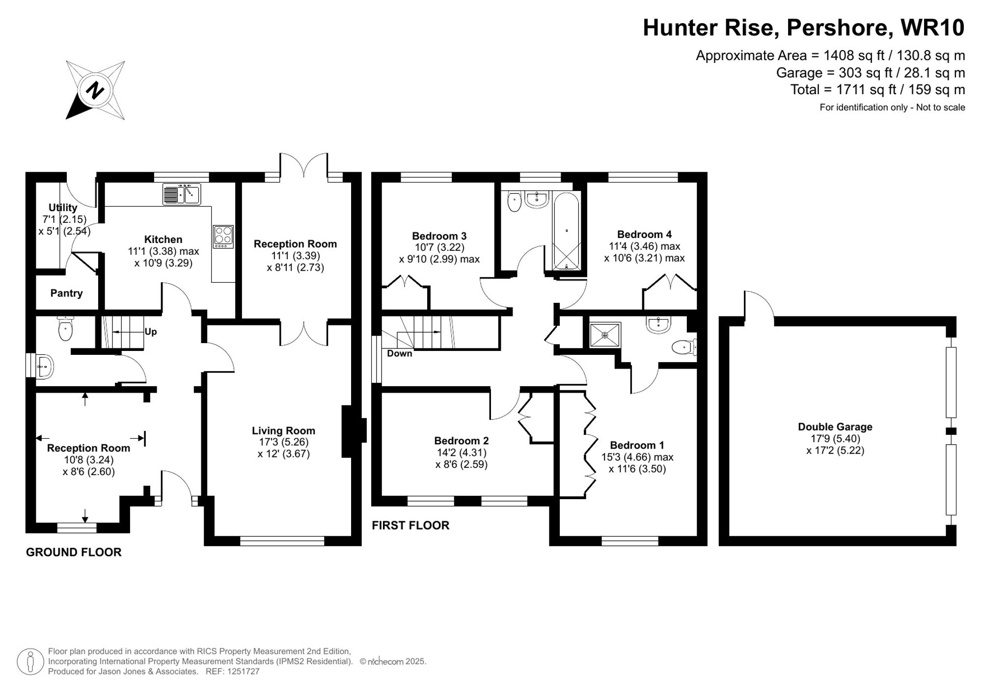 4 bed detached house for sale in Hunter Rise, Pershore - Property floorplan