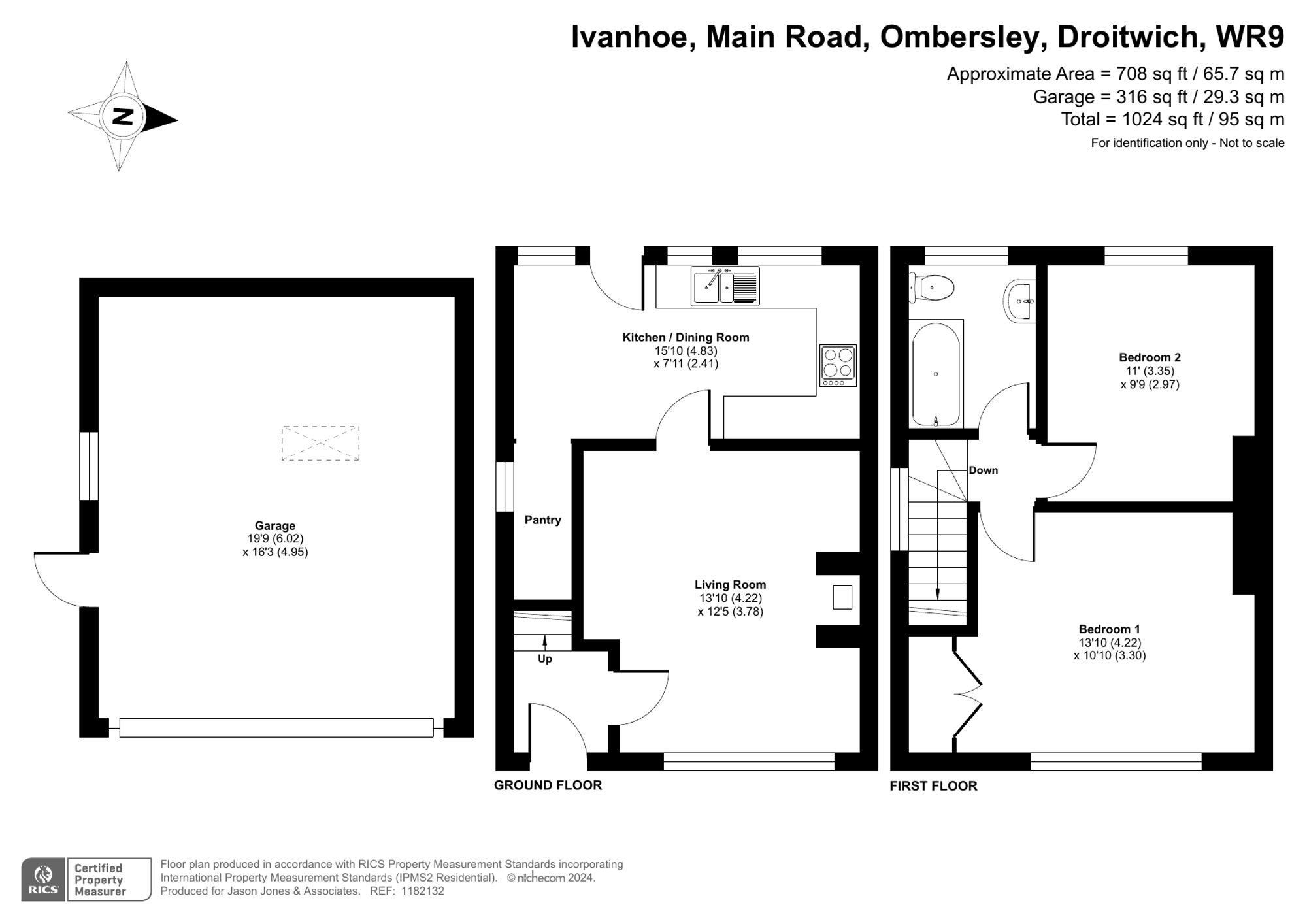 2 bed semi-detached house for sale in Main Road, Droitwich - Property floorplan