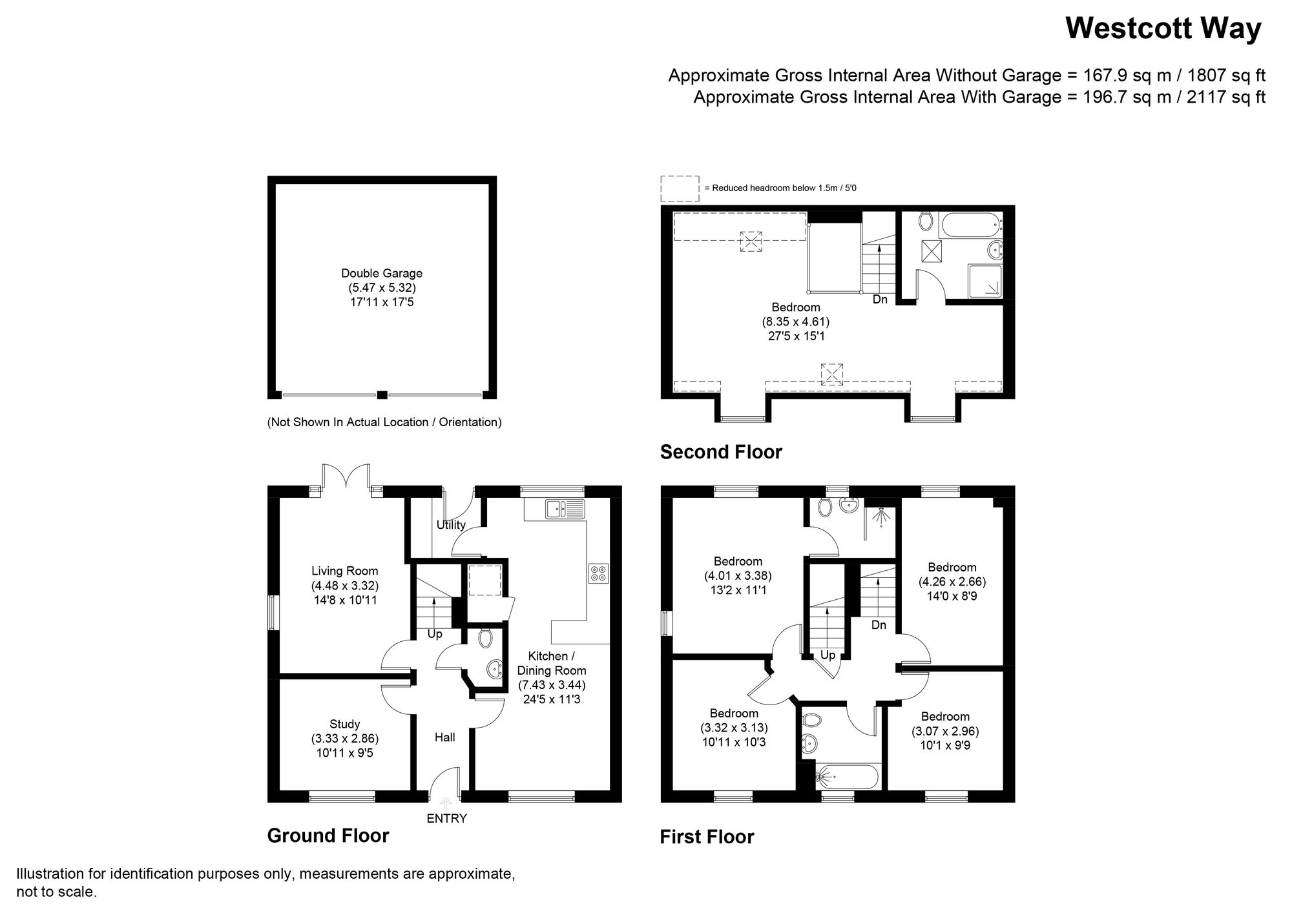5 bed detached house for sale in Westcott Way, Pershore - Property floorplan