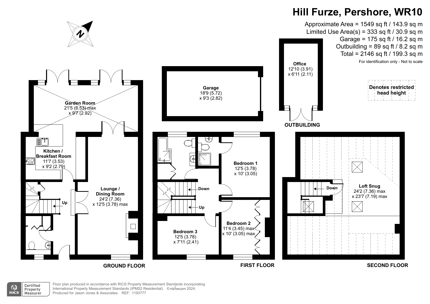 3 bed terraced house for sale in Machine Farm, Pershore - Property floorplan