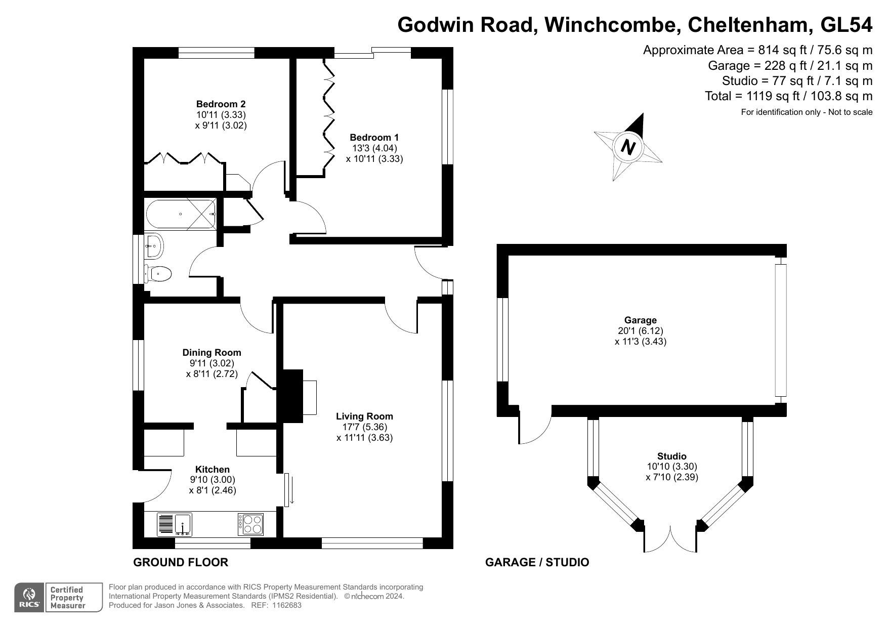 2 bed bungalow for sale in Godwin Road, Cheltenham - Property floorplan