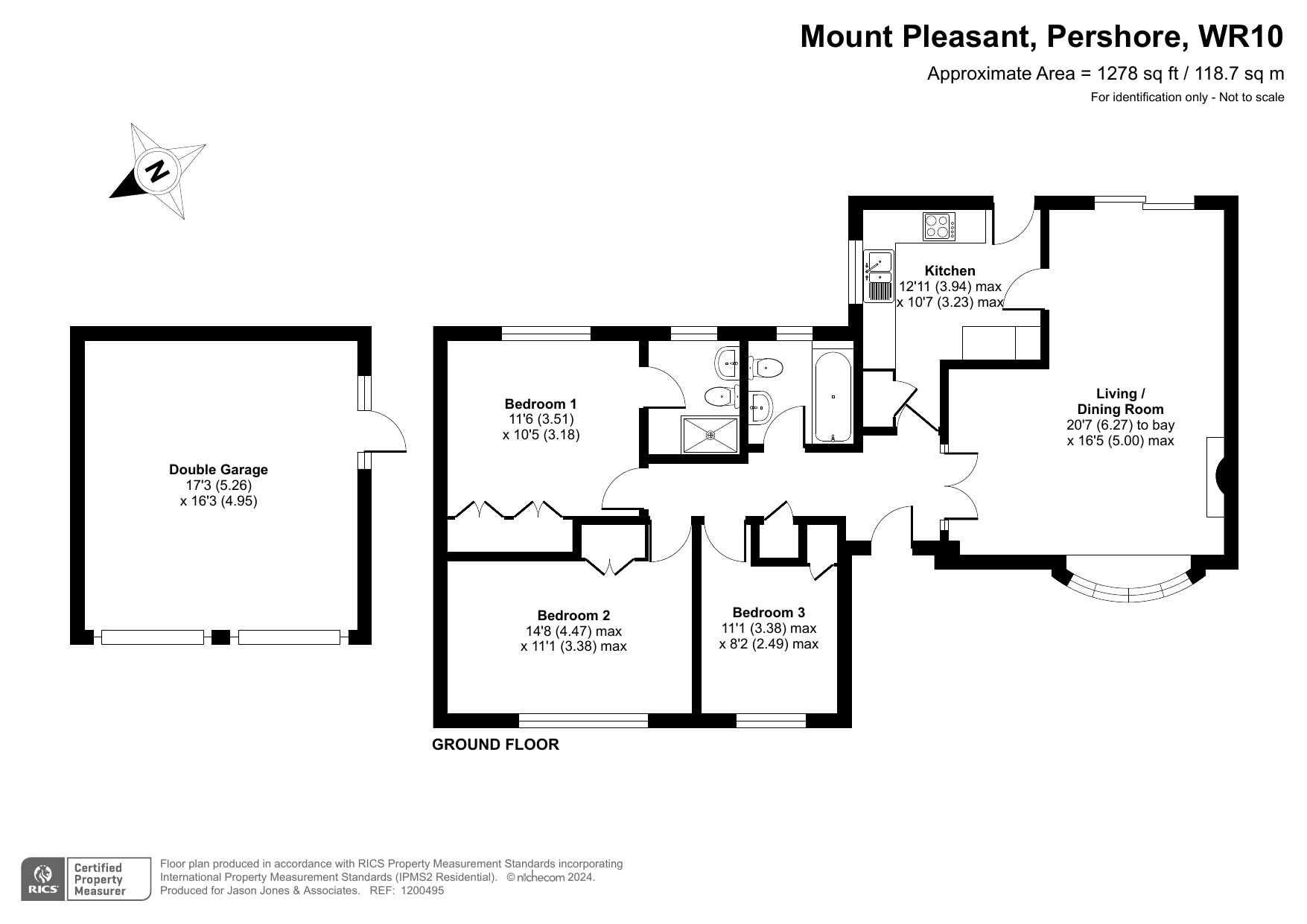 3 bed detached bungalow for sale in Mount Pleasant, Pershore - Property floorplan