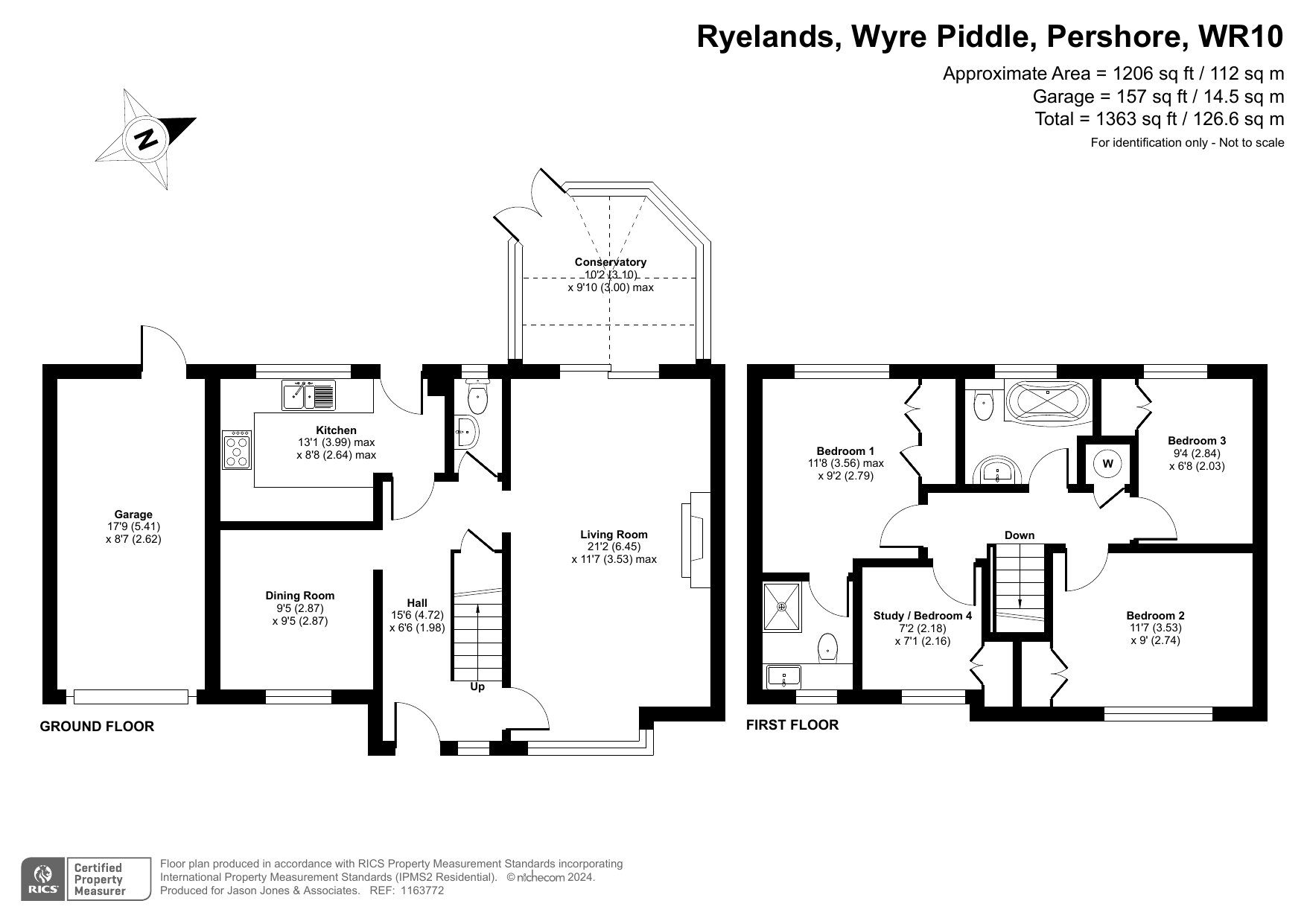 4 bed detached house for sale in Wyre Piddle, Pershore - Property floorplan