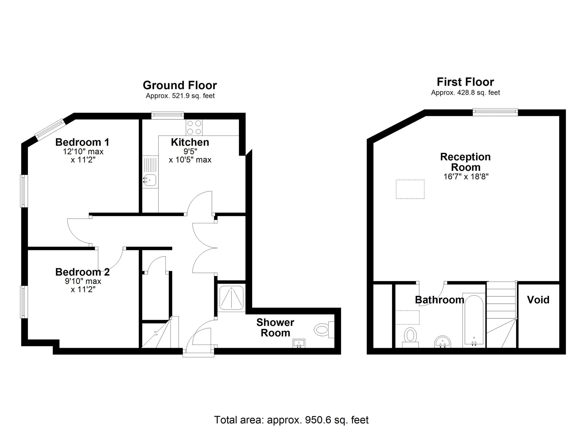 2 bed end of terrace house to rent in Bridge Street, Pershore - Property floorplan