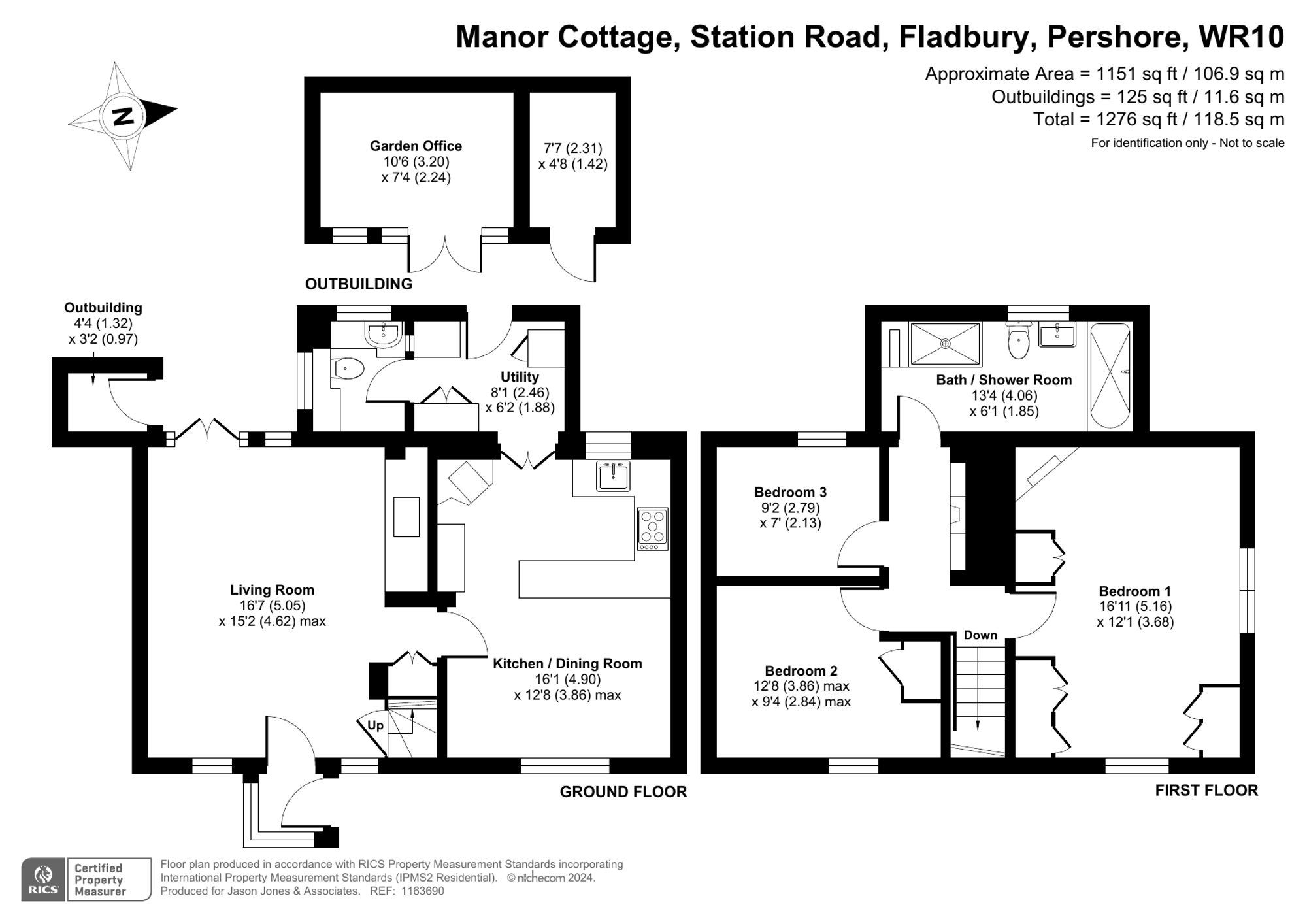 3 bed semi-detached house for sale in Station Road, Pershore - Property floorplan