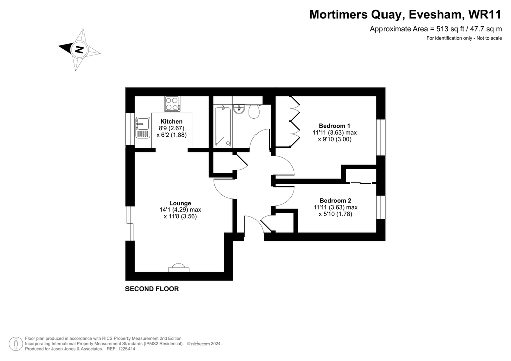 2 bed apartment for sale in Mortimers Quay, Evesham - Property floorplan