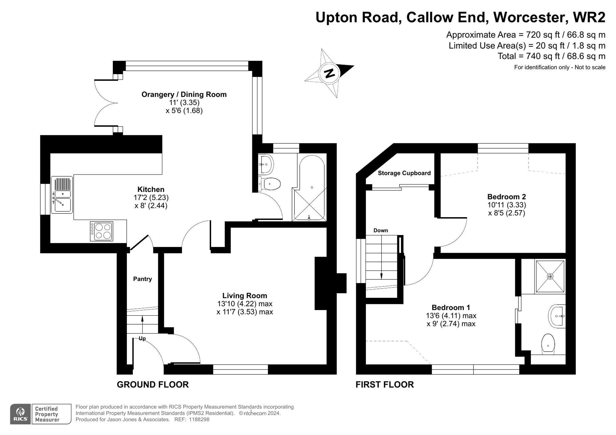 2 bed semi-detached house for sale in Upton Road, Worcester - Property floorplan