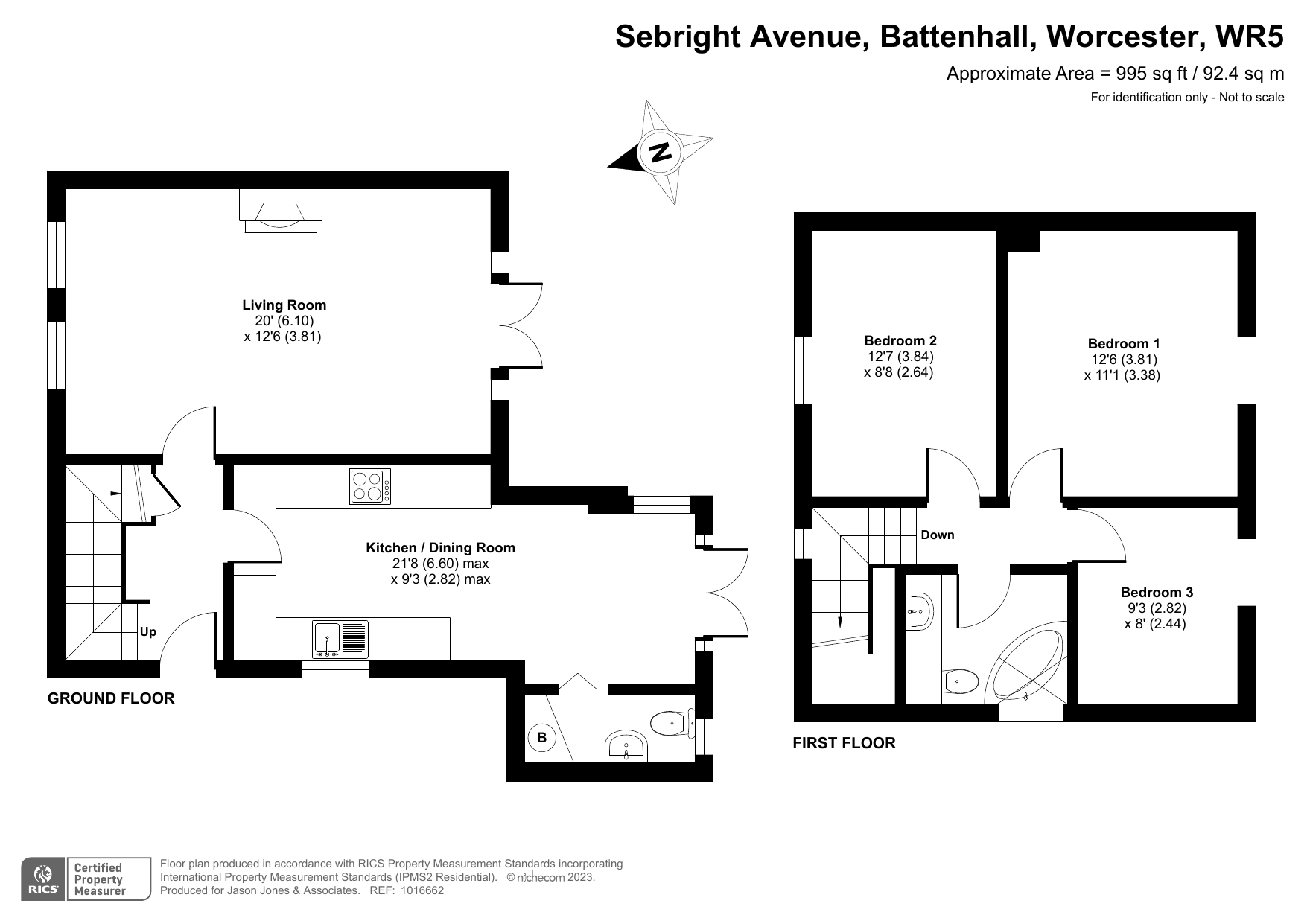 3 bed semi-detached house for sale in Sebright Avenue, Worcester - Property floorplan