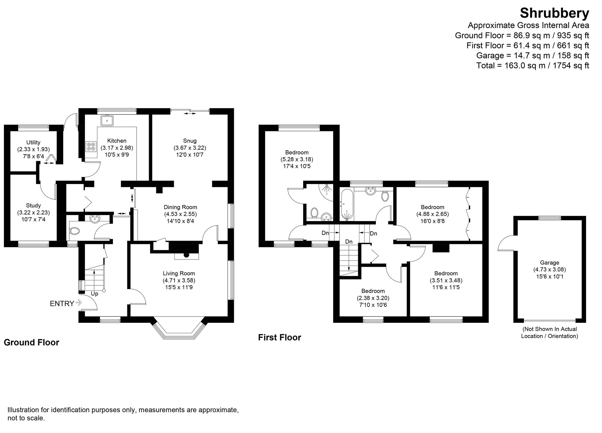 4 bed detached house for sale in Shrubbery Road, Pershore - Property floorplan