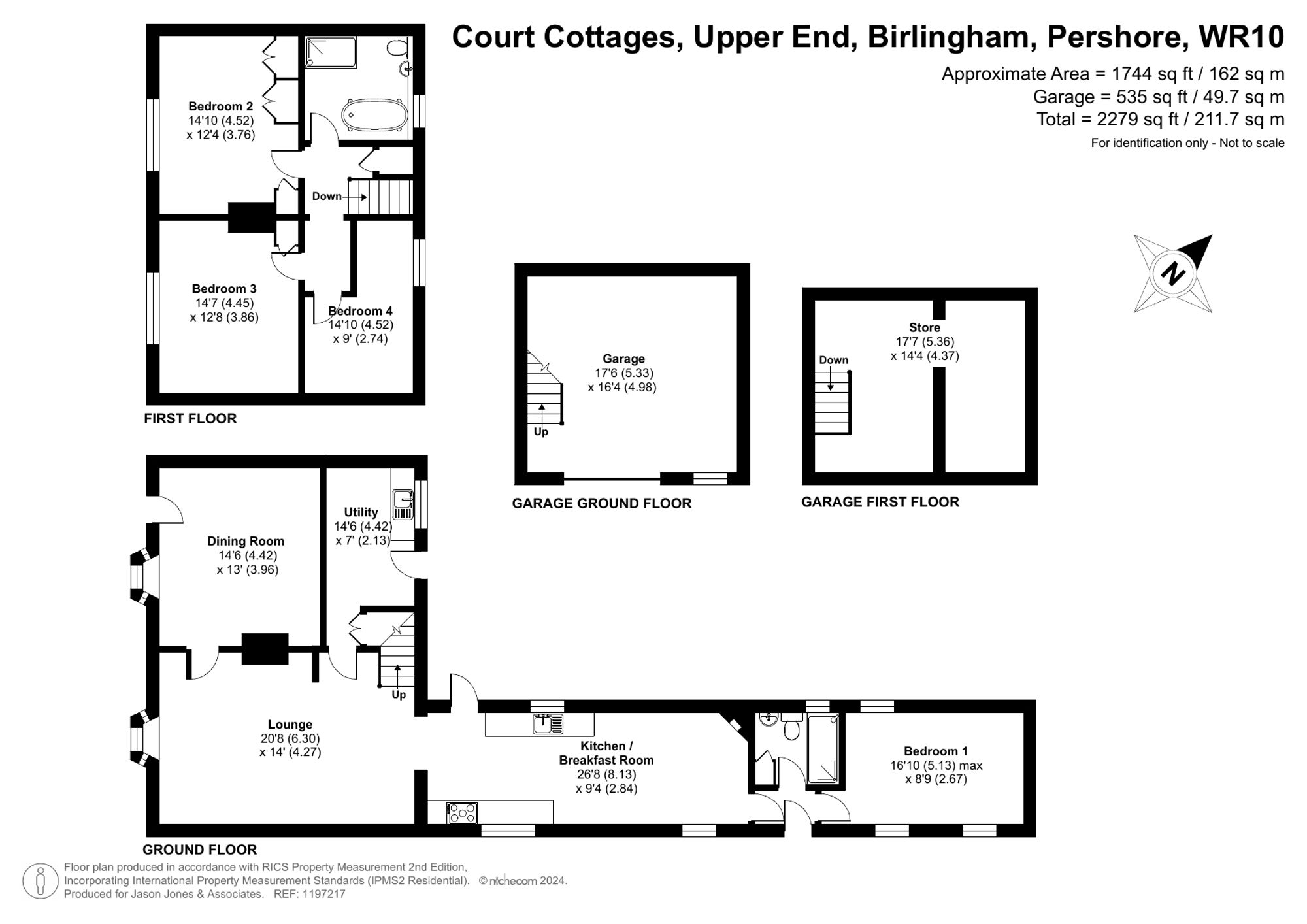 4 bed semi-detached house for sale in Upper End, Pershore - Property floorplan